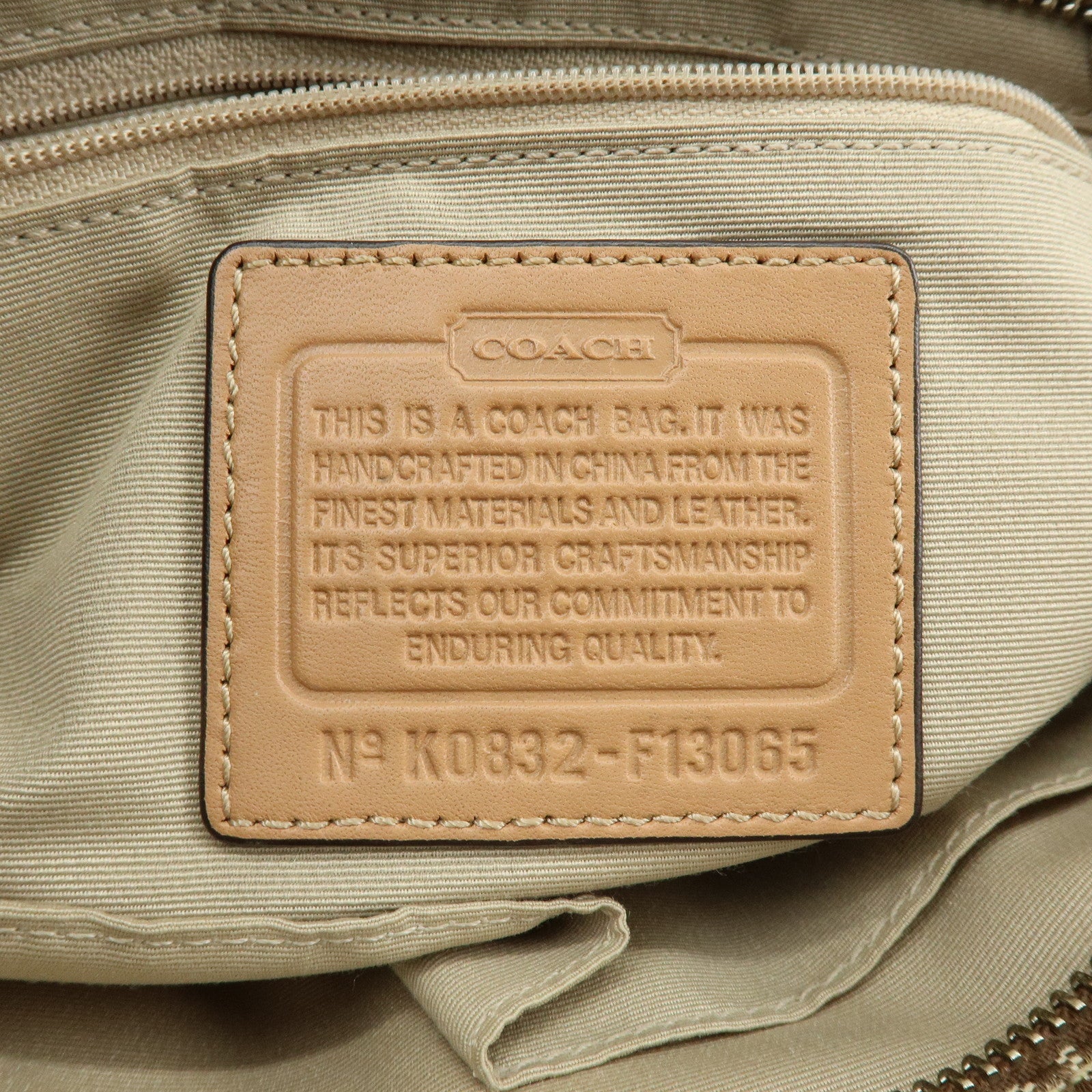 COACH Signature Canvas Leather Tote Bag Hand Bag Brown