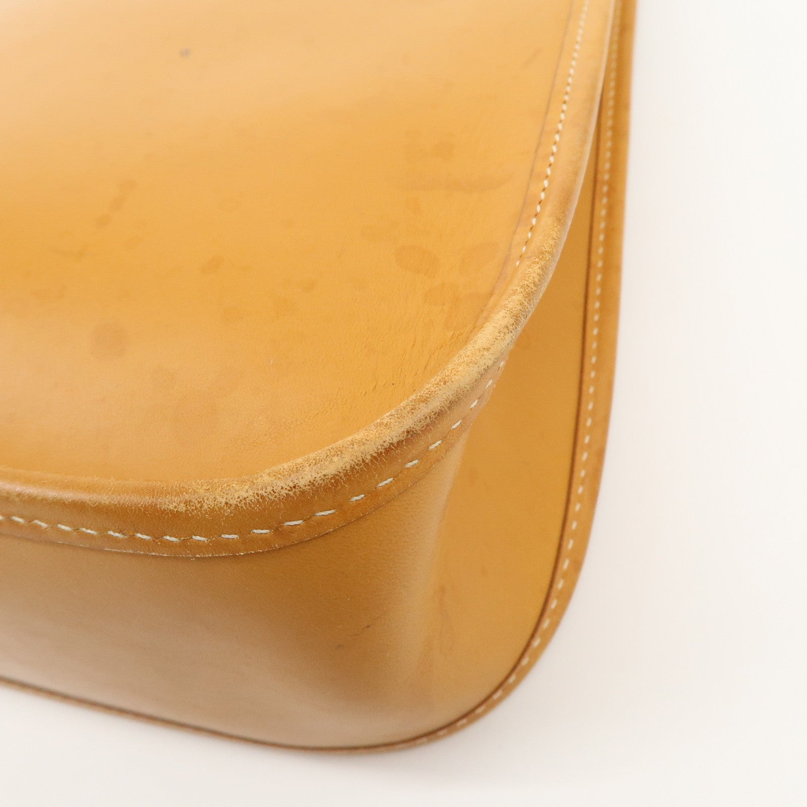 HERMES Leather Vespa PM J Engraved Shoulder Bag Brown Silver HDW