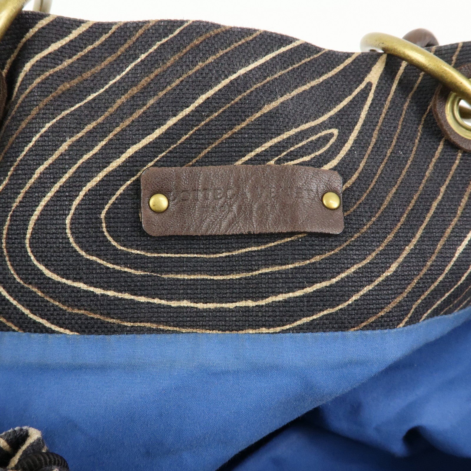 BOTTEGA VENETA Canvas Leather Tote Bag Hand Bag Brown