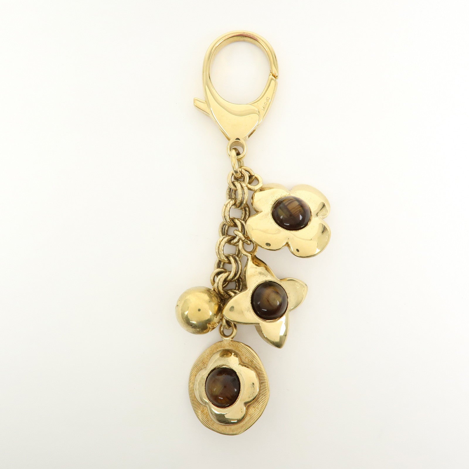 Louis Vuitton Metal Bijou Sac Tresor Bag Charm Gold Brown M66349