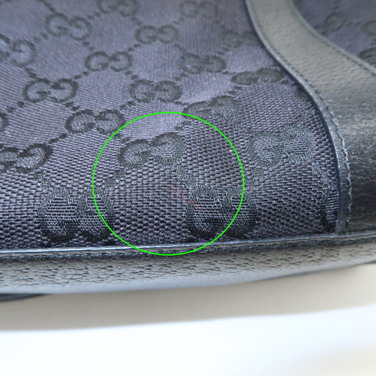 GUCCI Abbey GG Canvas Leather Boston Bag Hand Bag Black 130942 Used