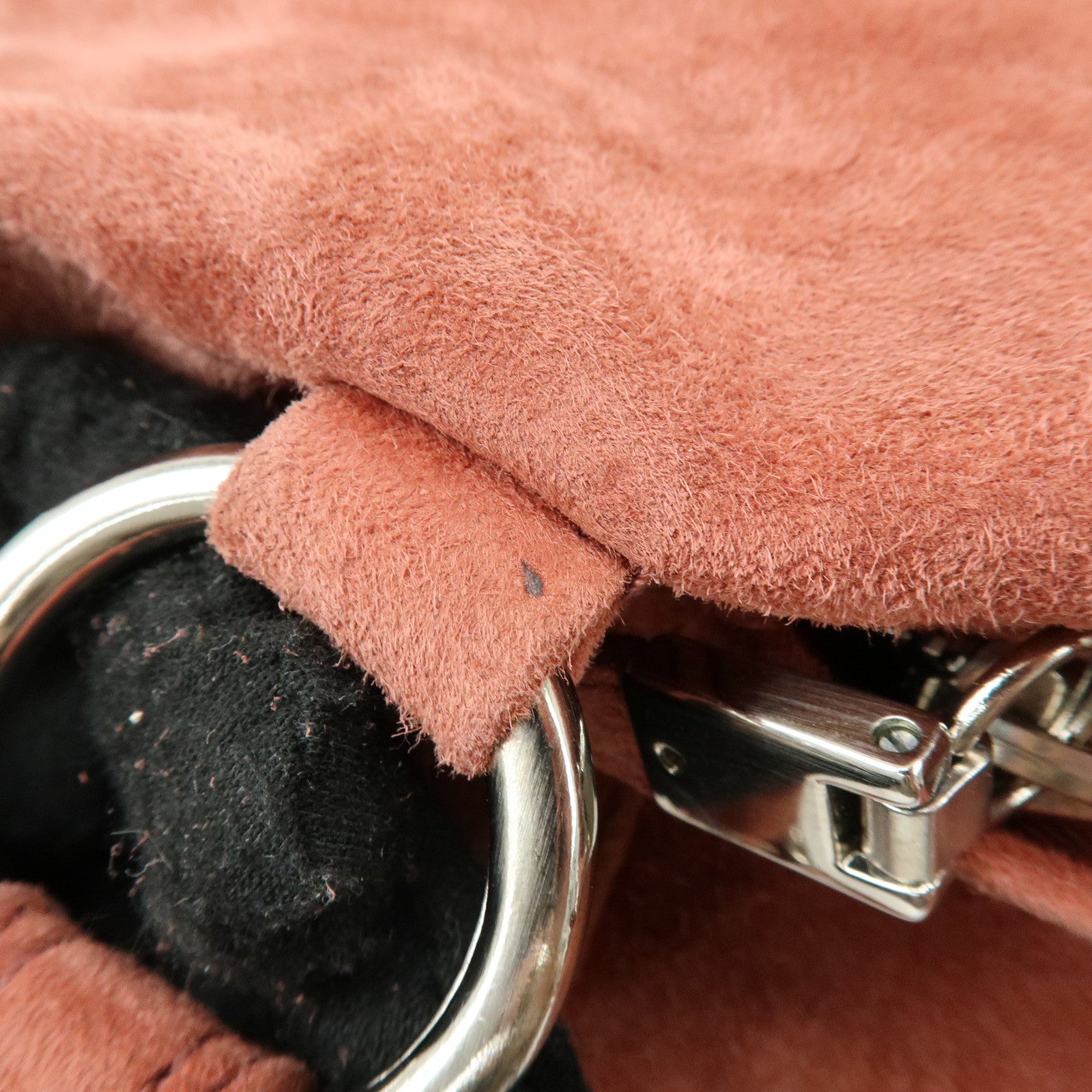 PRADA Suede Boston Bag Hand Bag Pink BR2630