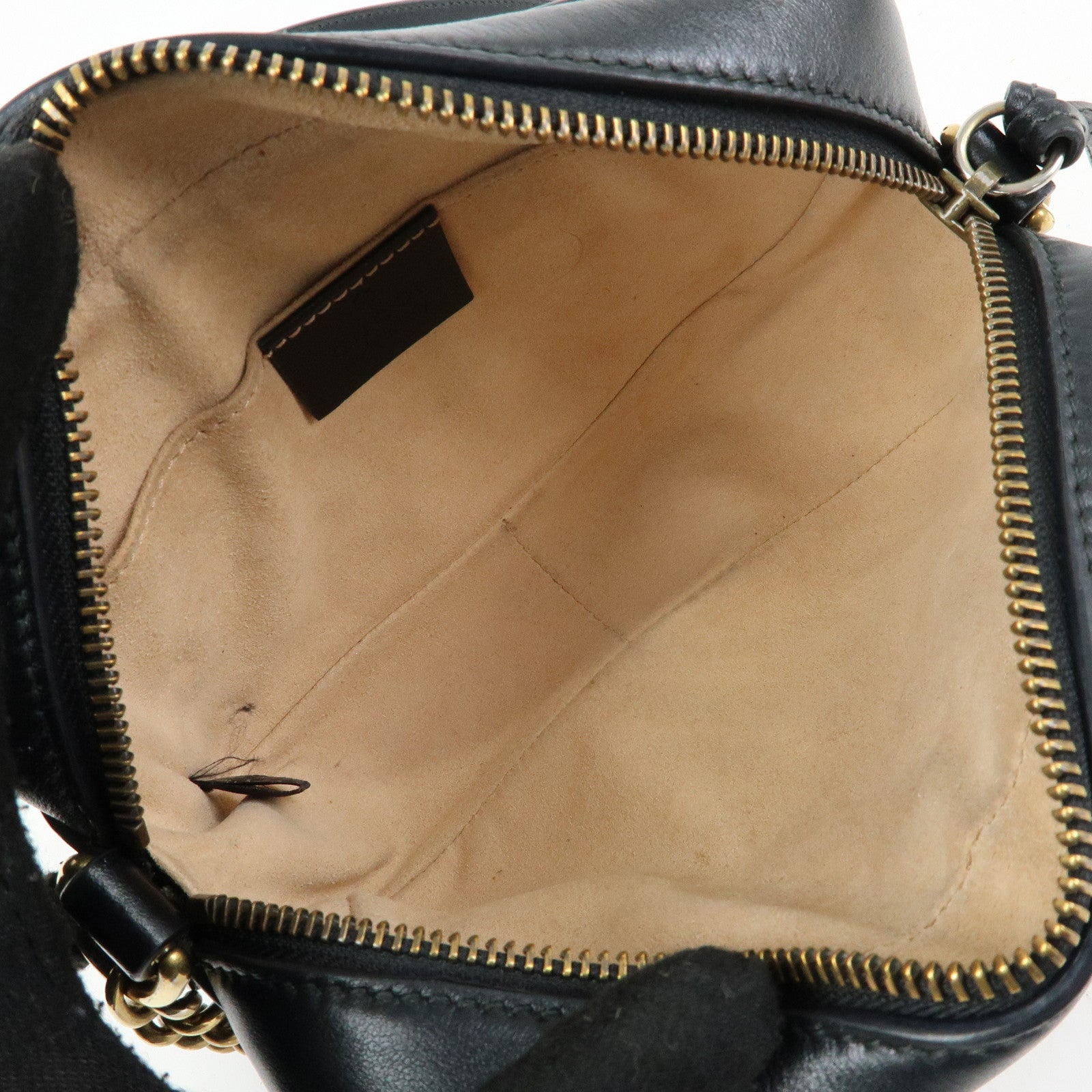 GUCCI GG Marmont Leather Shoulder Bag Crossbody Bag Black 448065