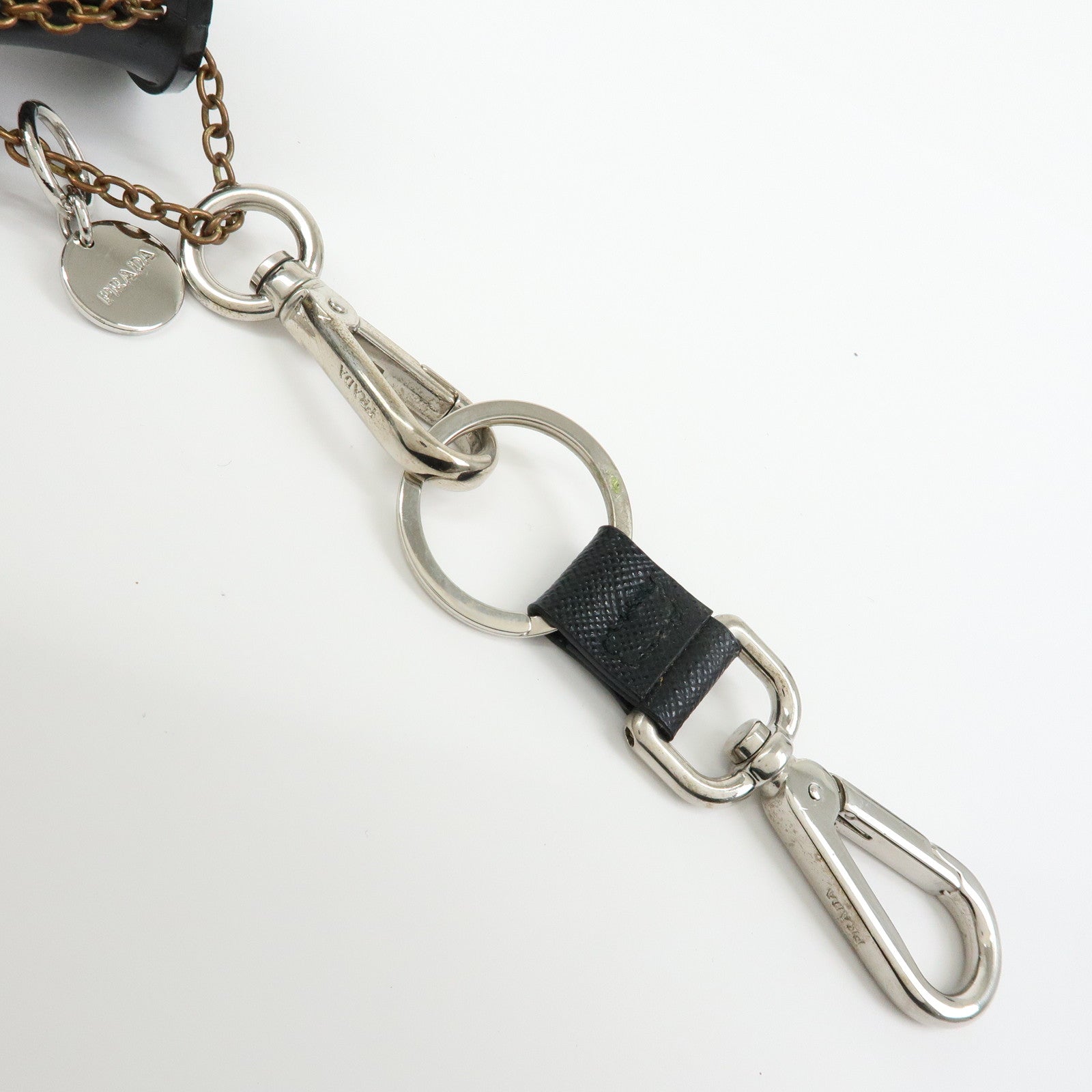 PRADA Robot Metal Plastic Bag Charm Key Charm Silver Gold