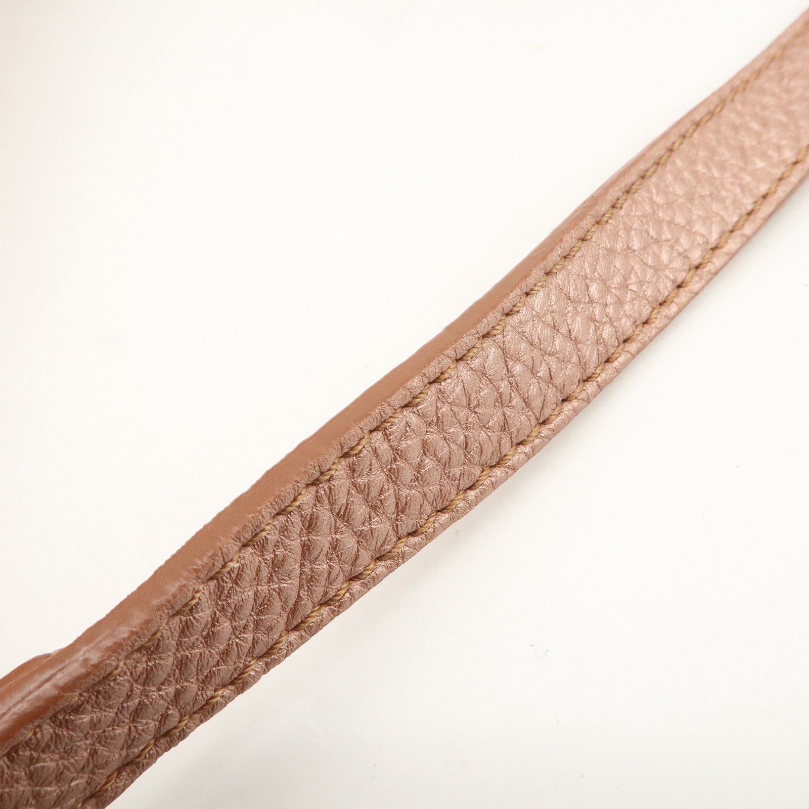 FENDI Seleria Leather Shoulder Bag Champagne Pink 8BT200