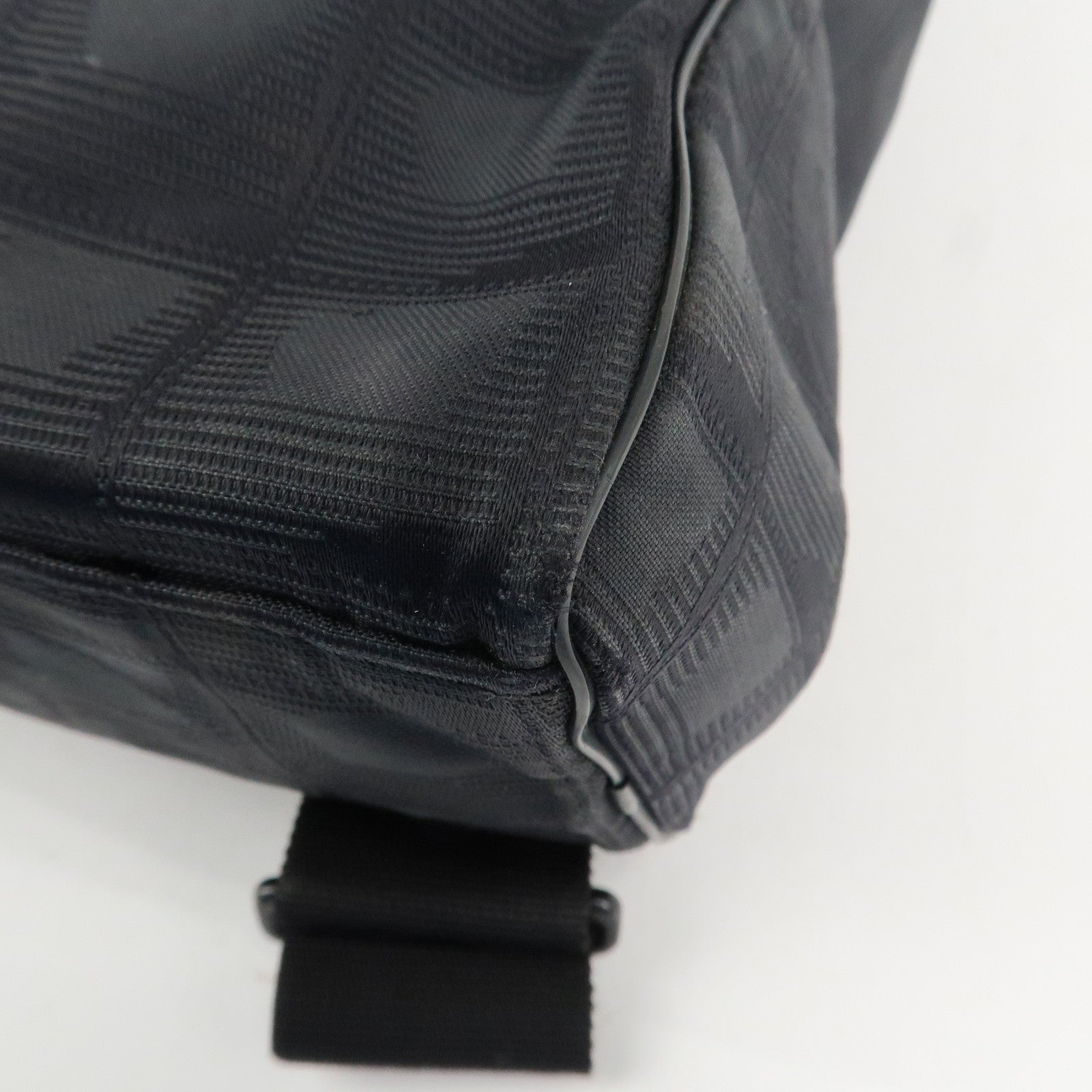 CHANEL New Travel Line Nylon Jacquard Leather 2Way Bag Black A15958