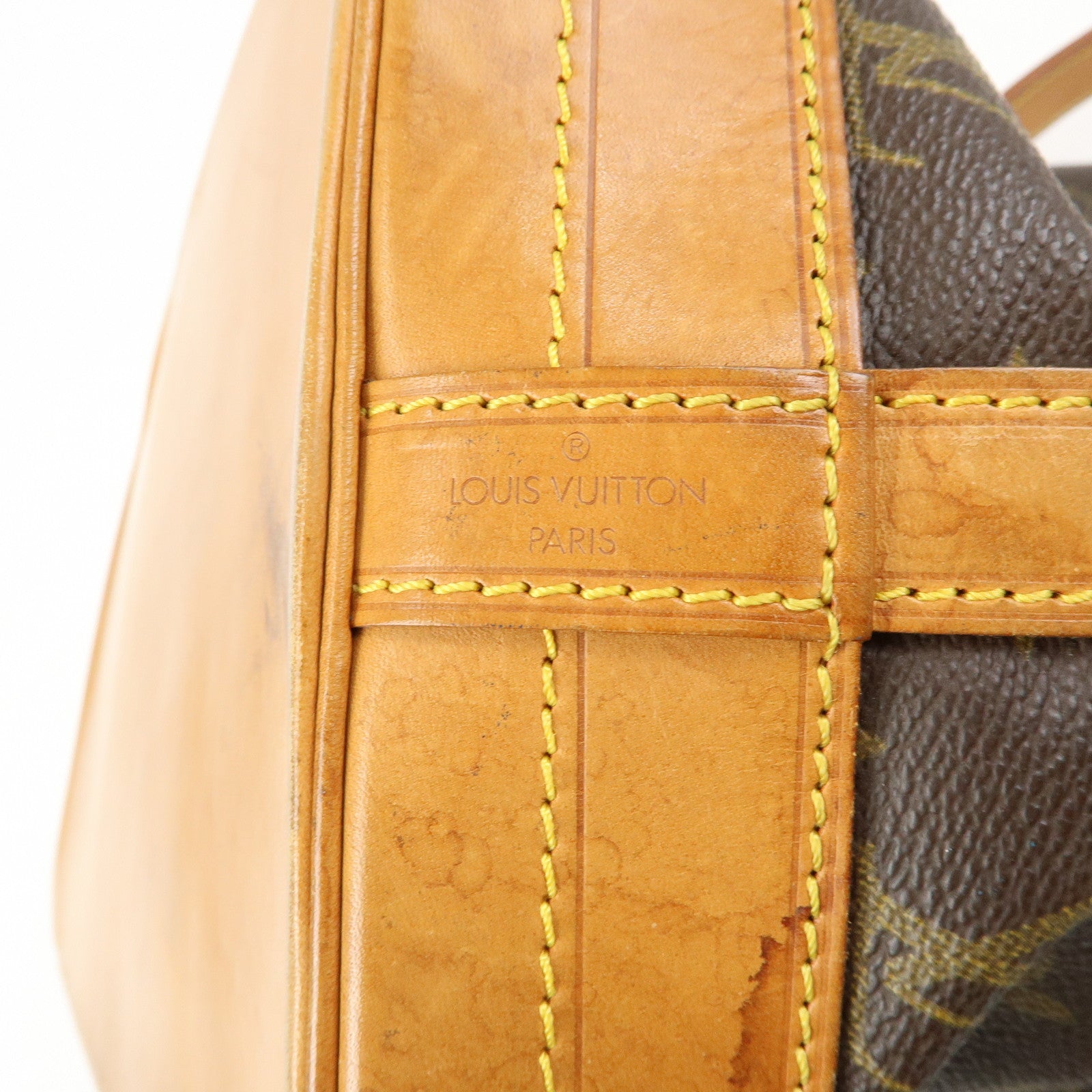 Louis Vuitton Monogram Noe Canvas Leather Shoulder Bag Brown M42224