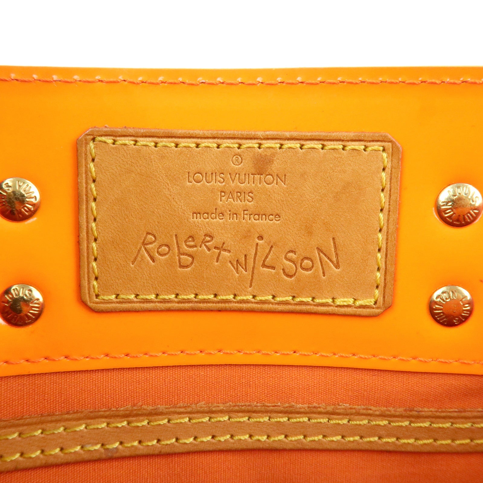 Louis Vuitton Monogram Vernis Leather Lead PM Hand Bag Orange