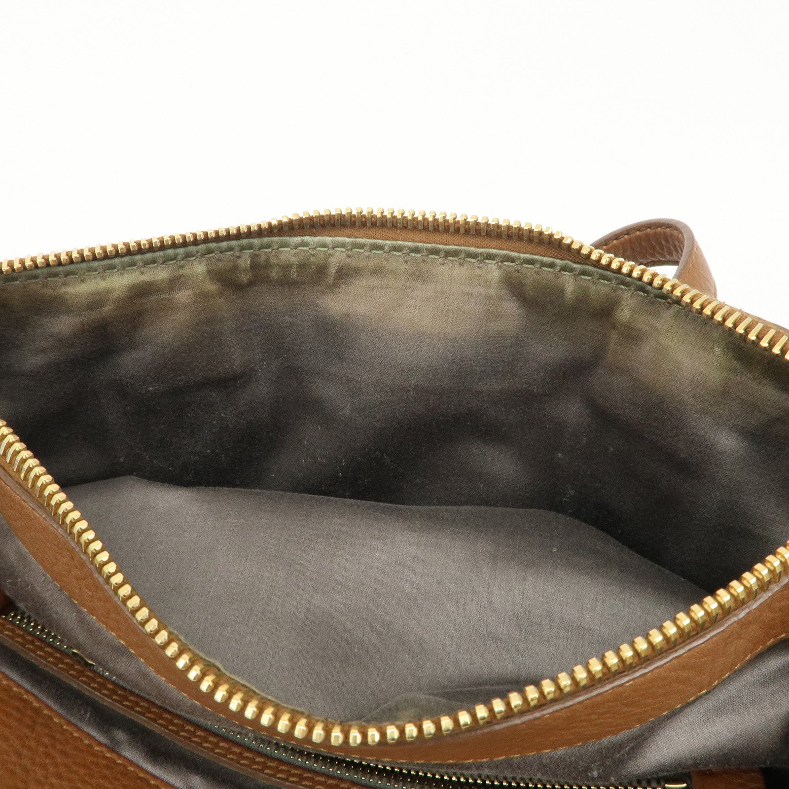 MIU MIU Logo Leather 2Way Bag Hand Bag Shoulder Bag Brown RN0761