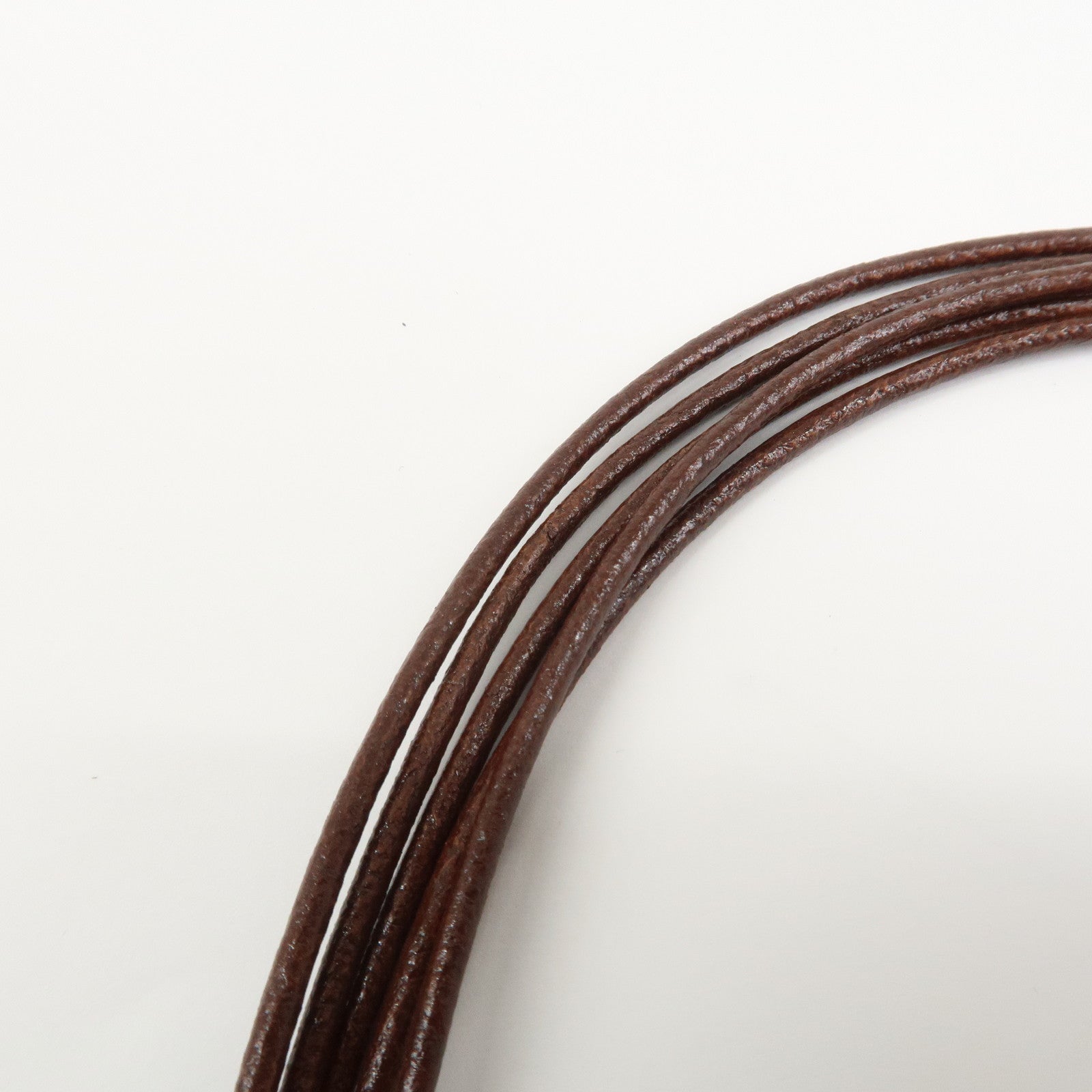 BVLGARI Five Strand Logo Choker Necklace Brown