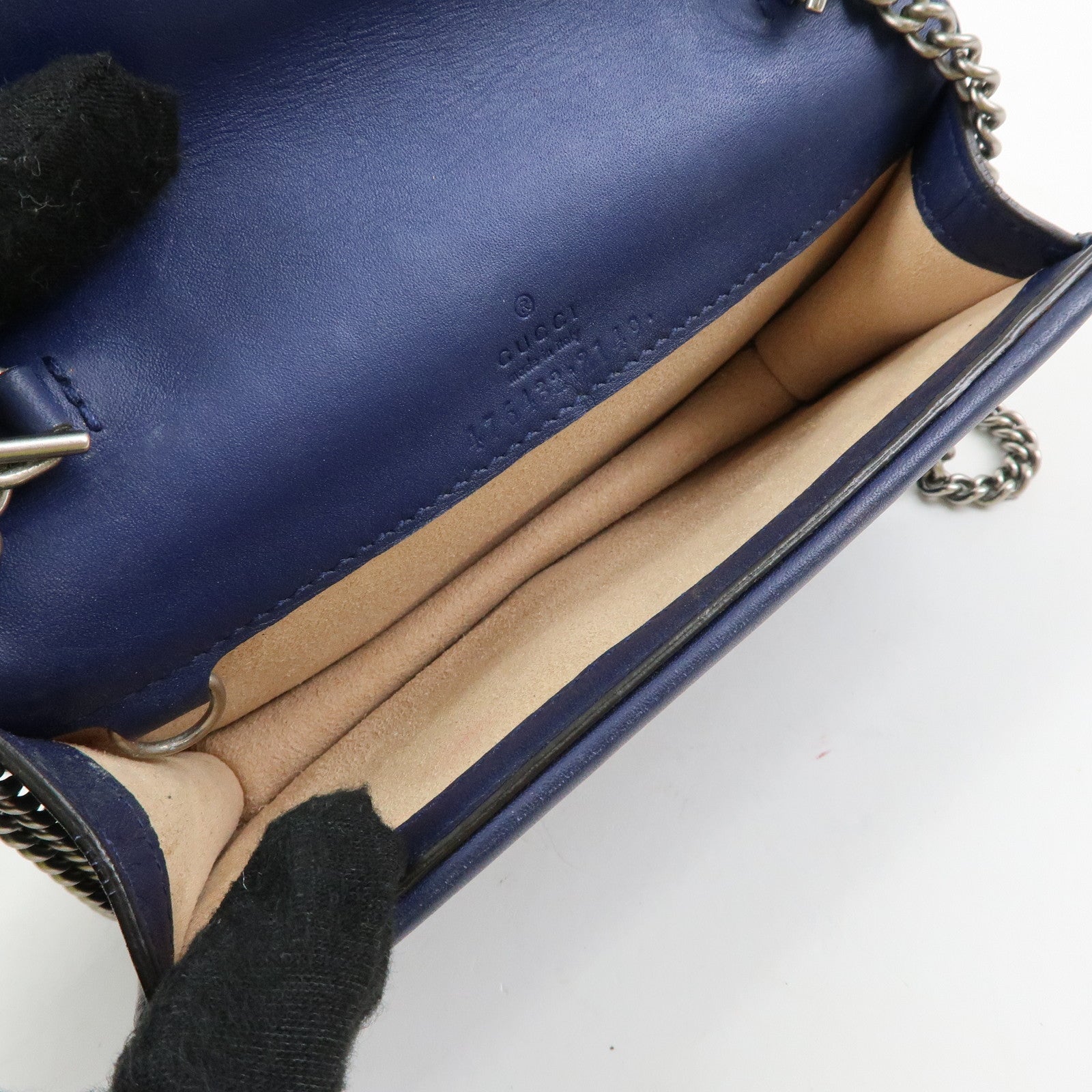 GUCCI Dionysus Velvet Leather Mini Shoulder Bag Blue 476432