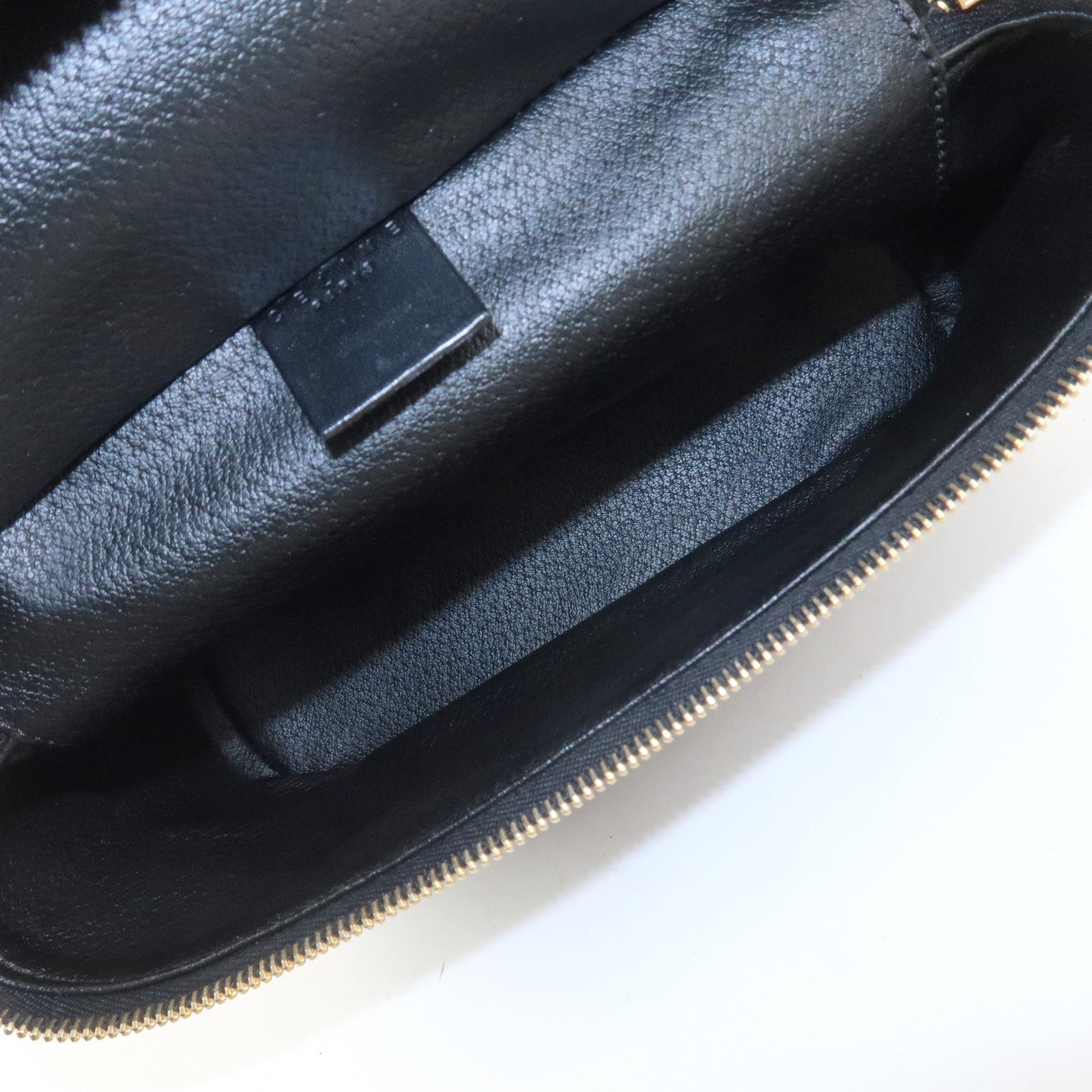 CELINE Macadam PVC Coating Canvas Leather Vanity Bag Hand Bag Black