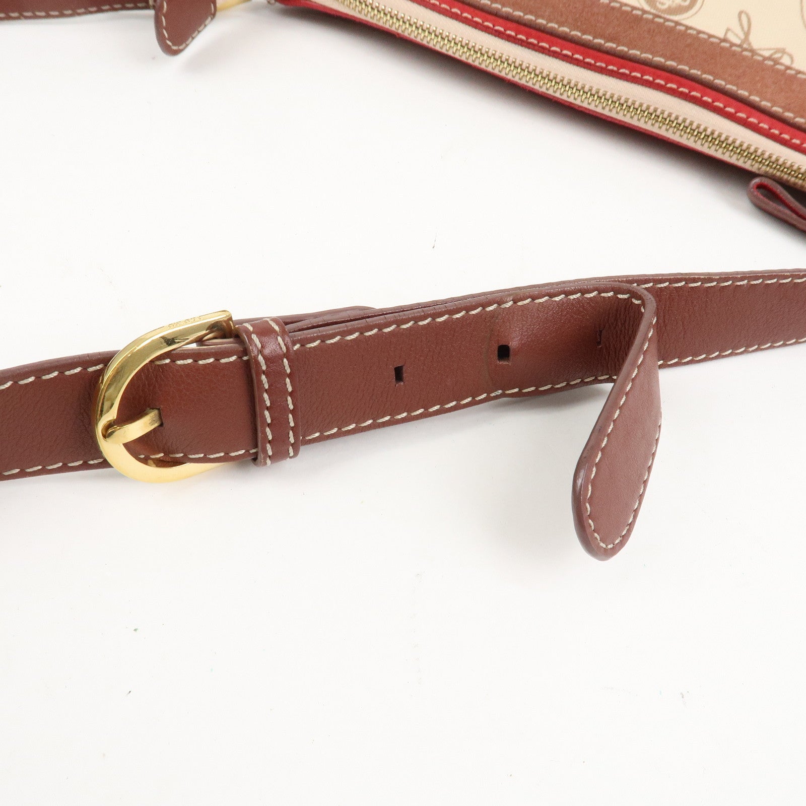 LOEWE Anagram 160th Anniversary Canvas Leather Shoulder Bag Beige