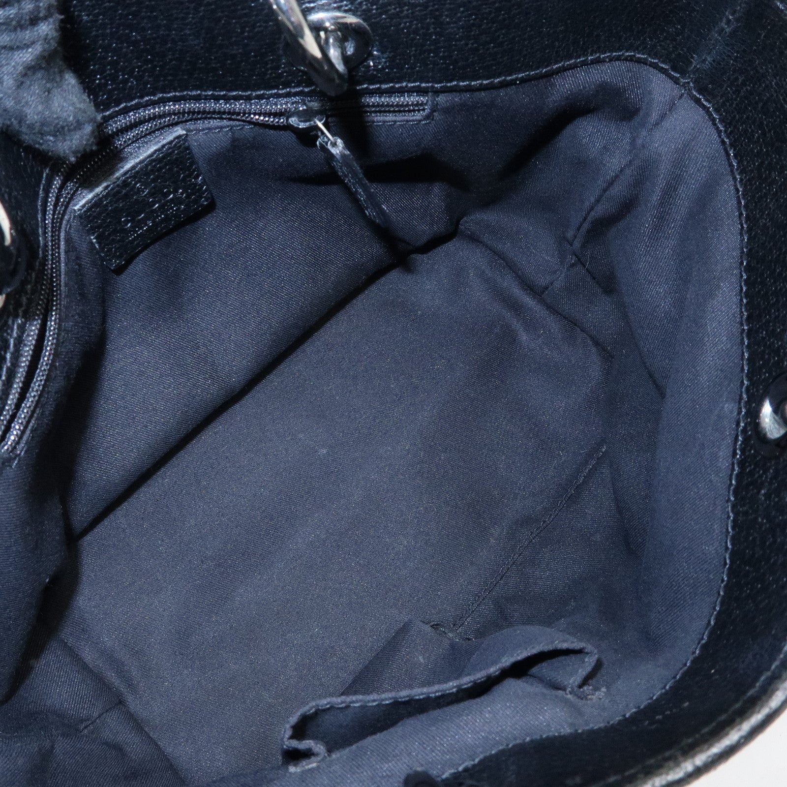 GUCCI GG Canvas Leather Mini Hand Bag Tote Bag Black 120844