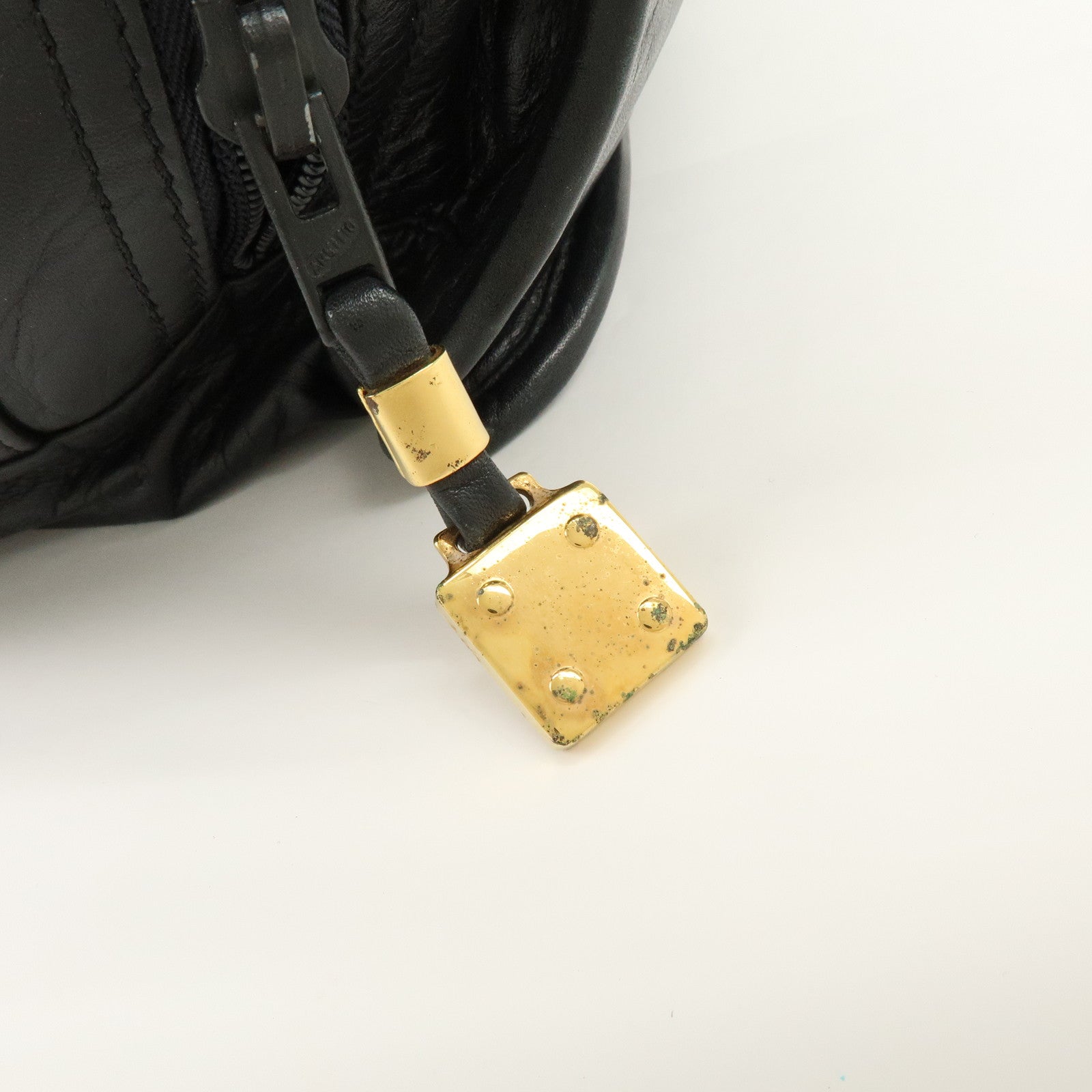 LOEWE Logo Anagram Calf Leather 2Way Hand Shoulder Bag Black