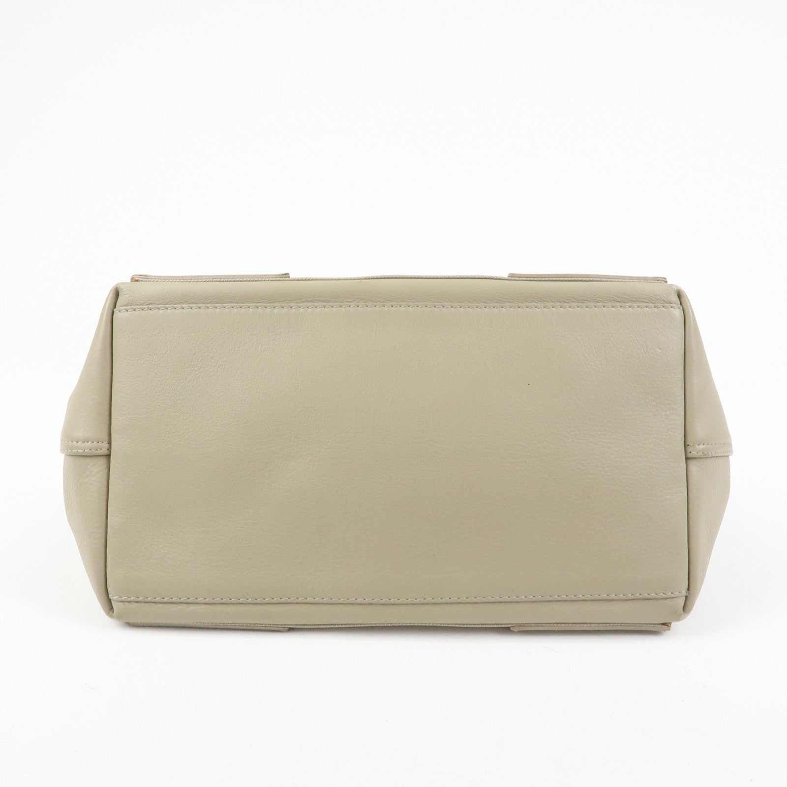 BALENCIAGA Navy Cabas Leather Small Tote Bag Beige 339933