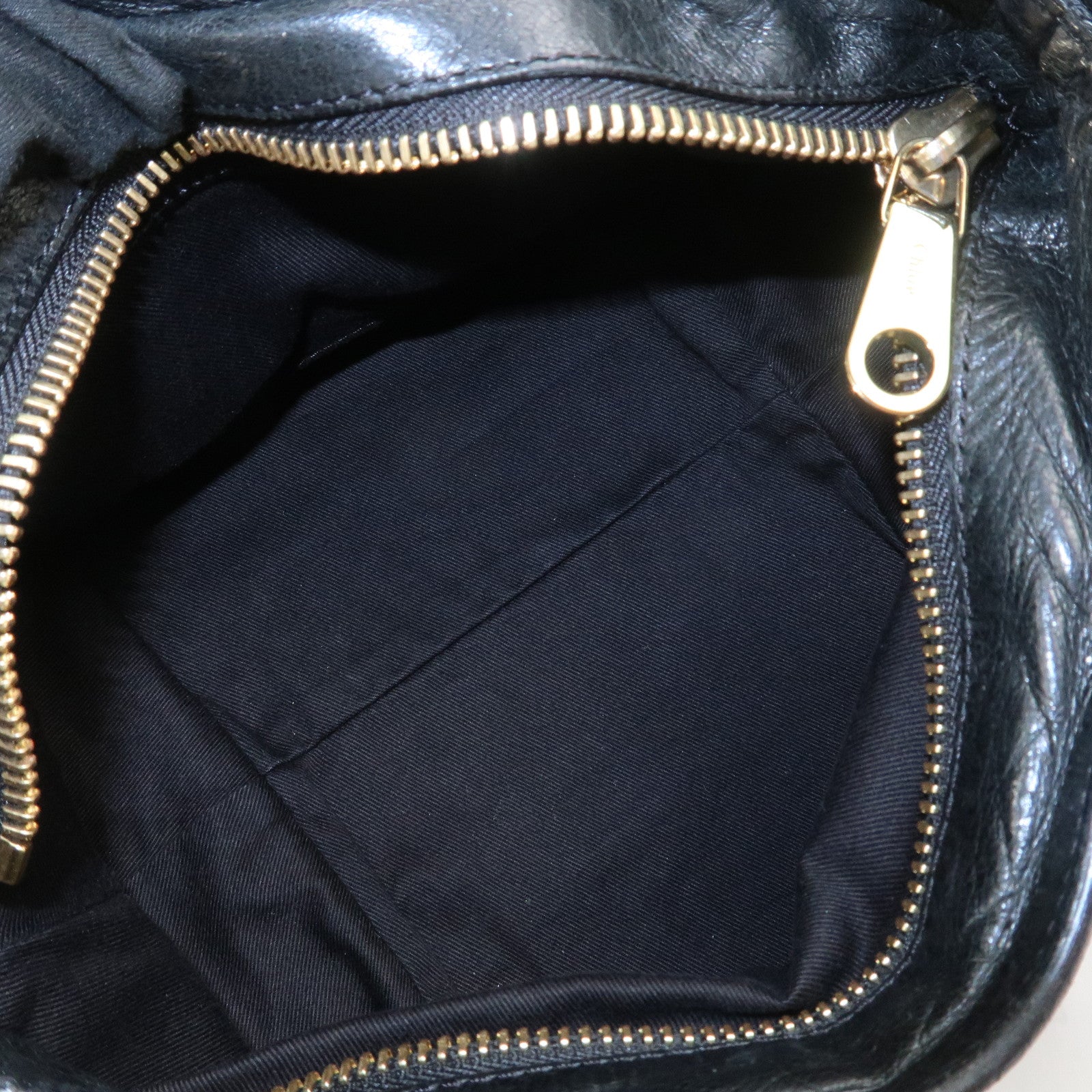 Chloe Ethel Leather Hand Bag Black Brown Gold HDW