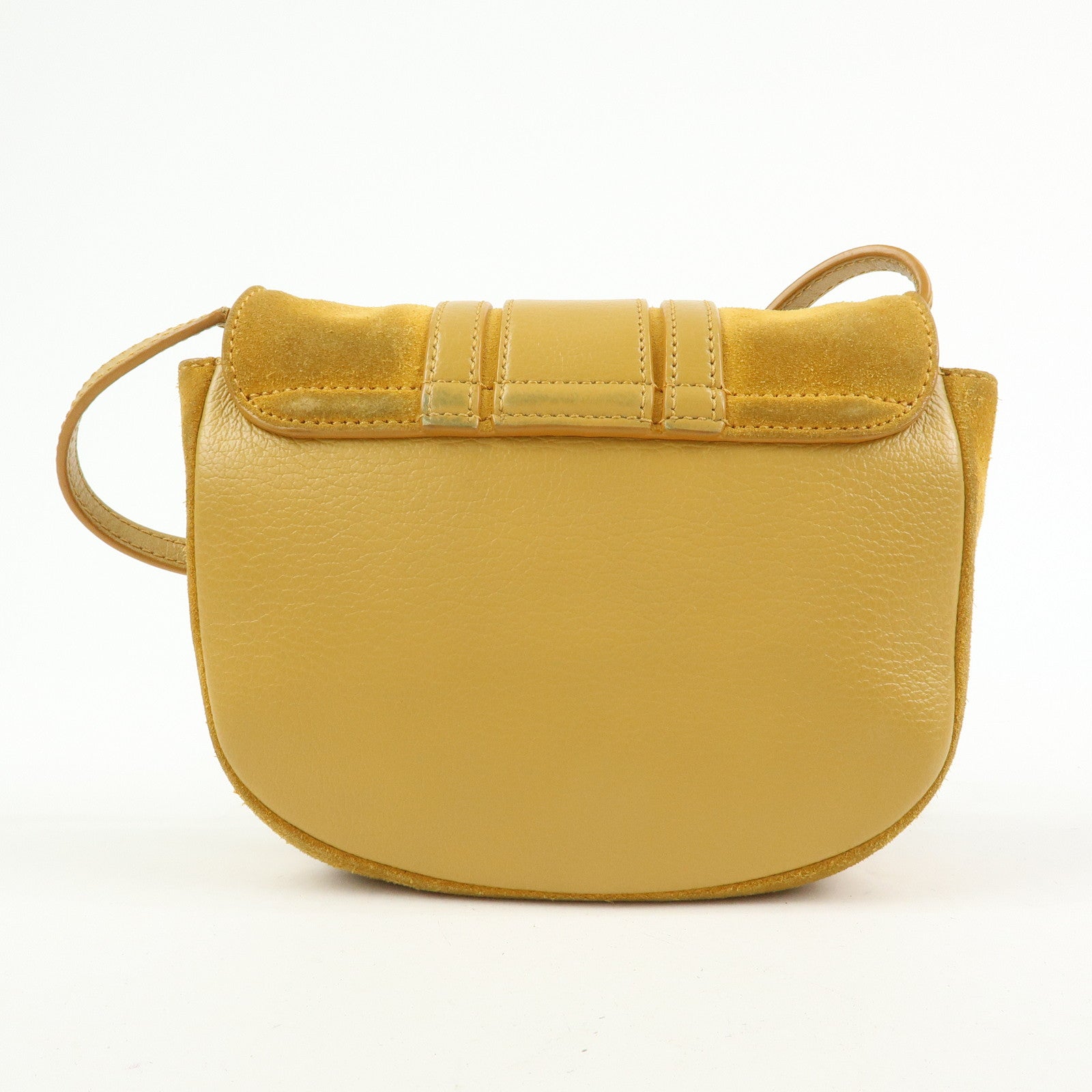 Chloe See by Chloe Suede Joan Leather Shoulder Bag Mustard