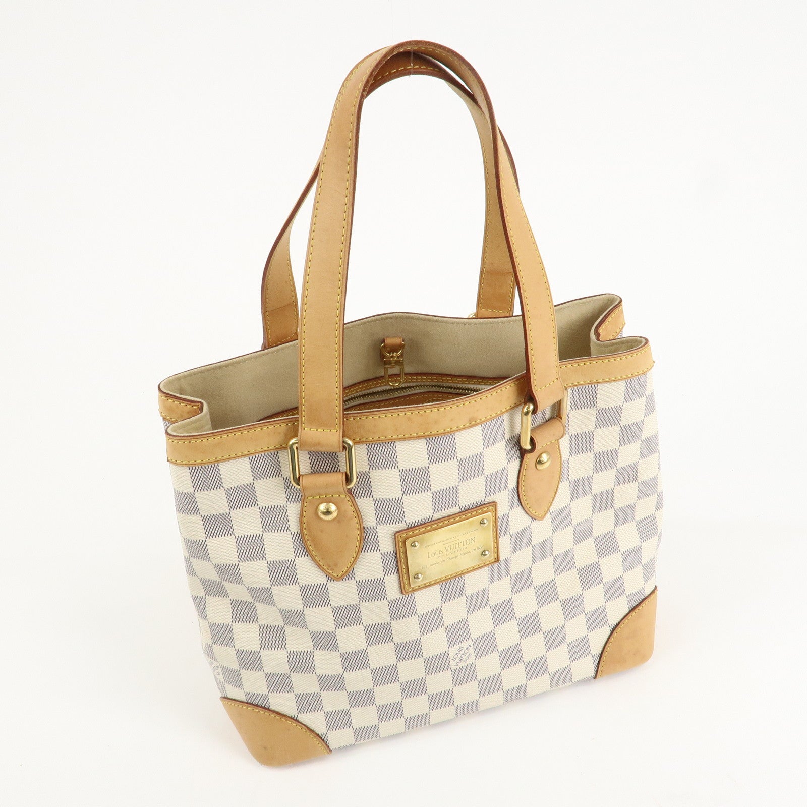 Louis Vuitton Damier Azur Hampstead PM Hand Bag Ivory N51207 Used