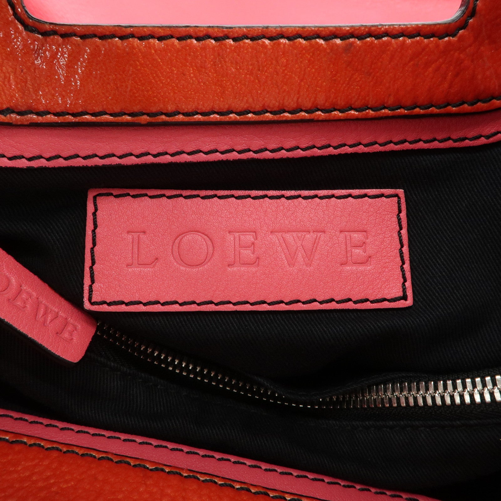 LOEWE Anagram Leather Shoulder Bag Hand Bag Pink