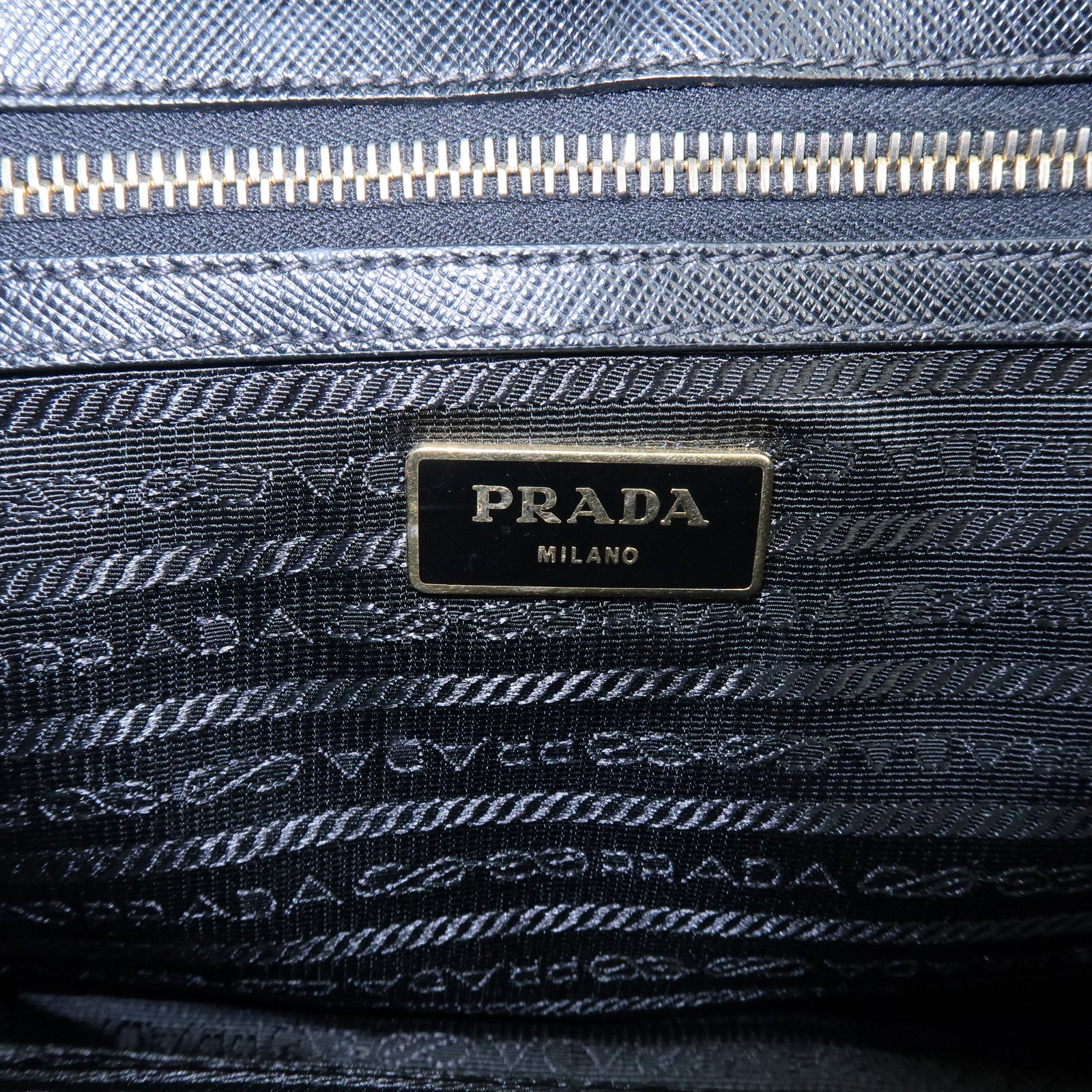 PRADA Traingle Logo Galleria Saffiano Leather 2Way Hand Bag 1BA863