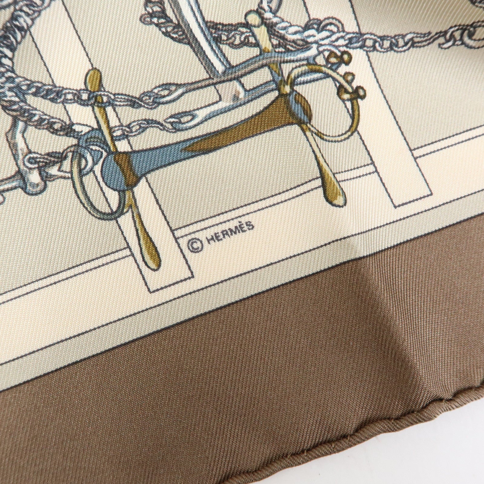 HERMES Petit Carre42 Set of 2 Silk 100% Scarf Clic Clac MORS&FILETS