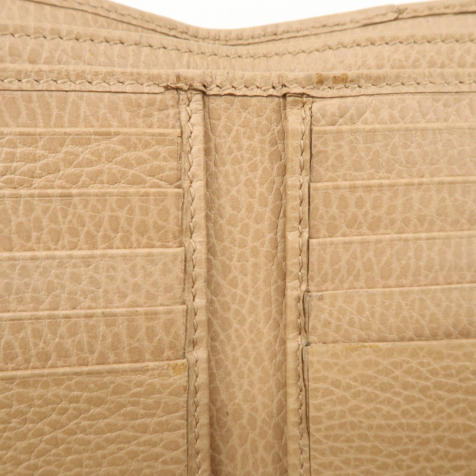 GUCCI Interlocking G Leather Bi-Hold Compact Wallet Brown 615525