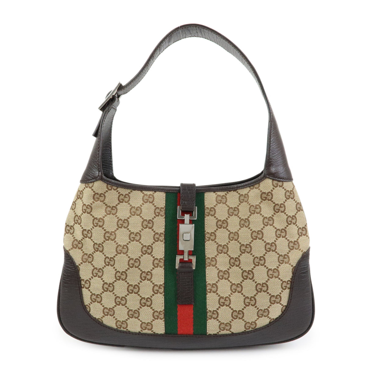 GUCCI Sherry Jackie GG Canvas Leather Shoulder Bag Hand Bag 00963