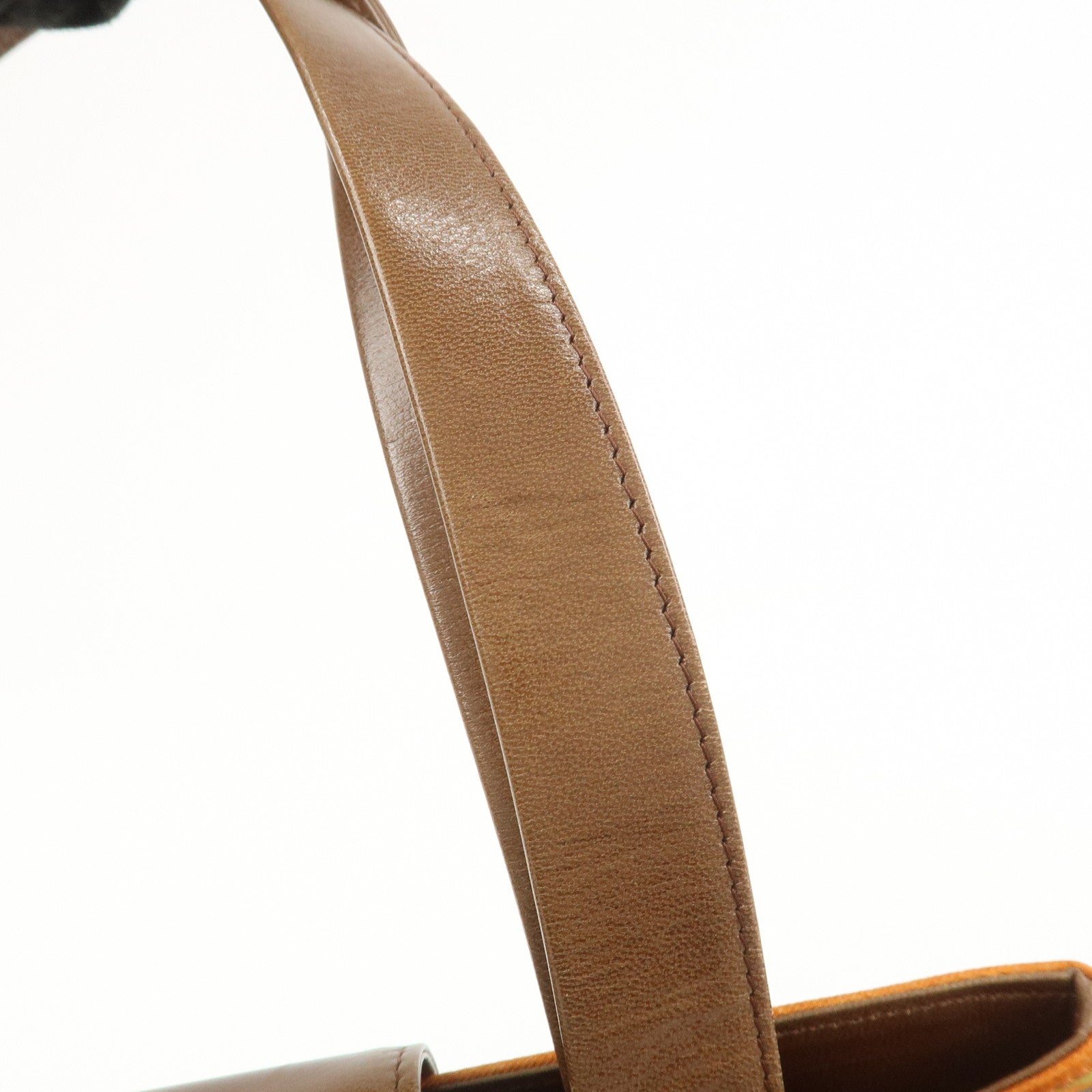 BVLGARI Logo Mania Nylon Leather Shoulder Bag Orange Brown RV EREM