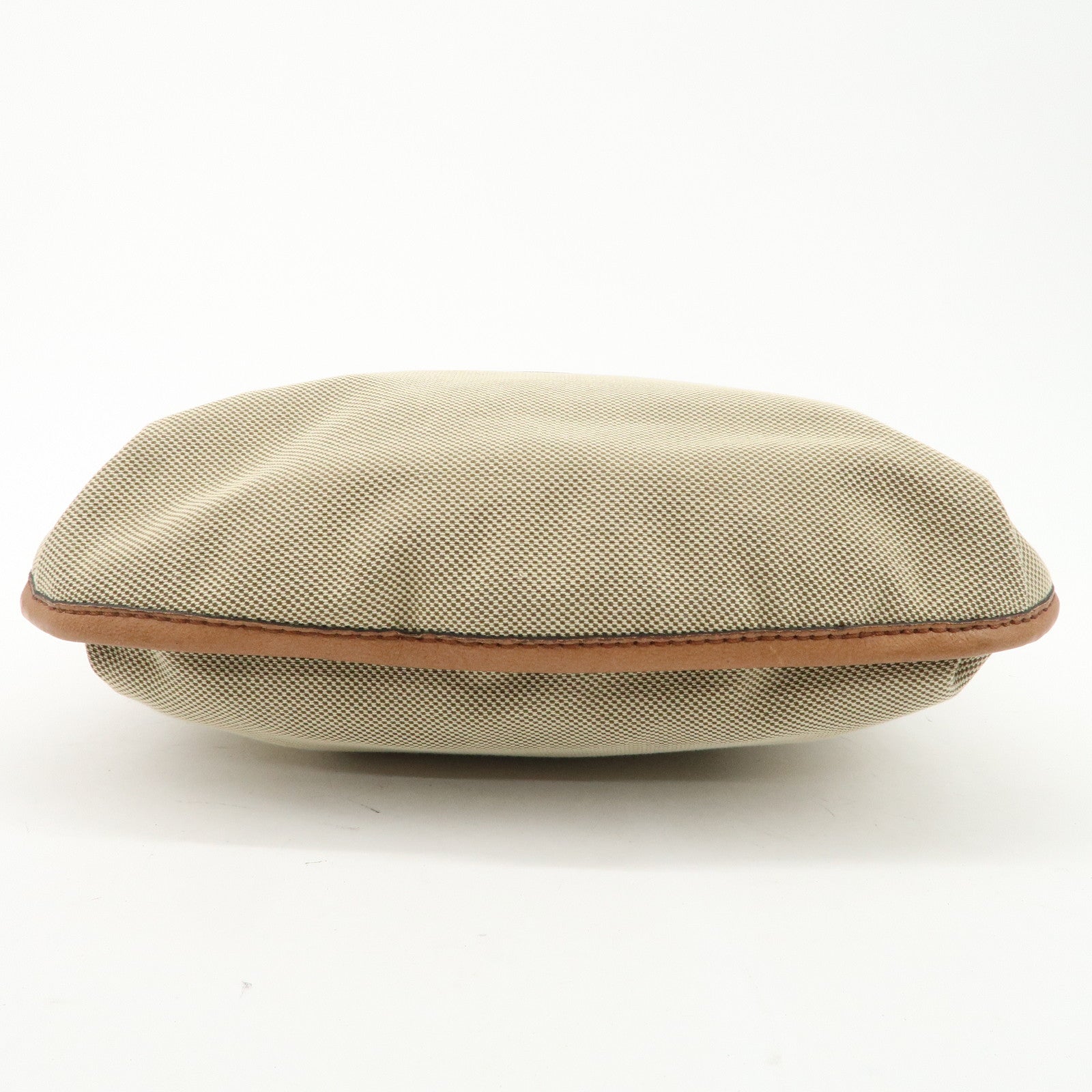 Chloe Leather Canvas Shoulder Bag Crossbody Bag Beige Brown Khaki