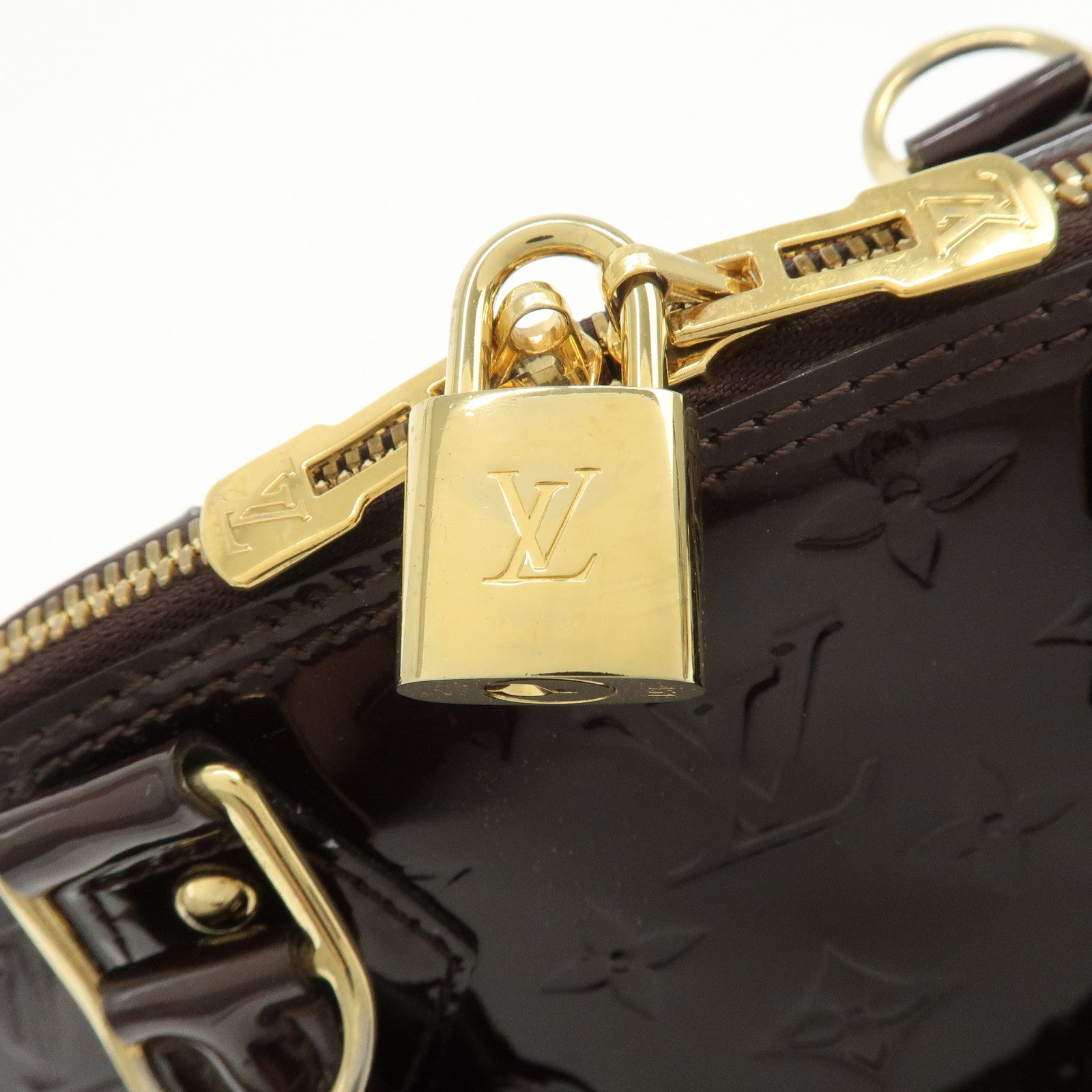 Louis Vuitton Monogram Vernis Alma BB 2Way Hand Bag Amarante M91678
