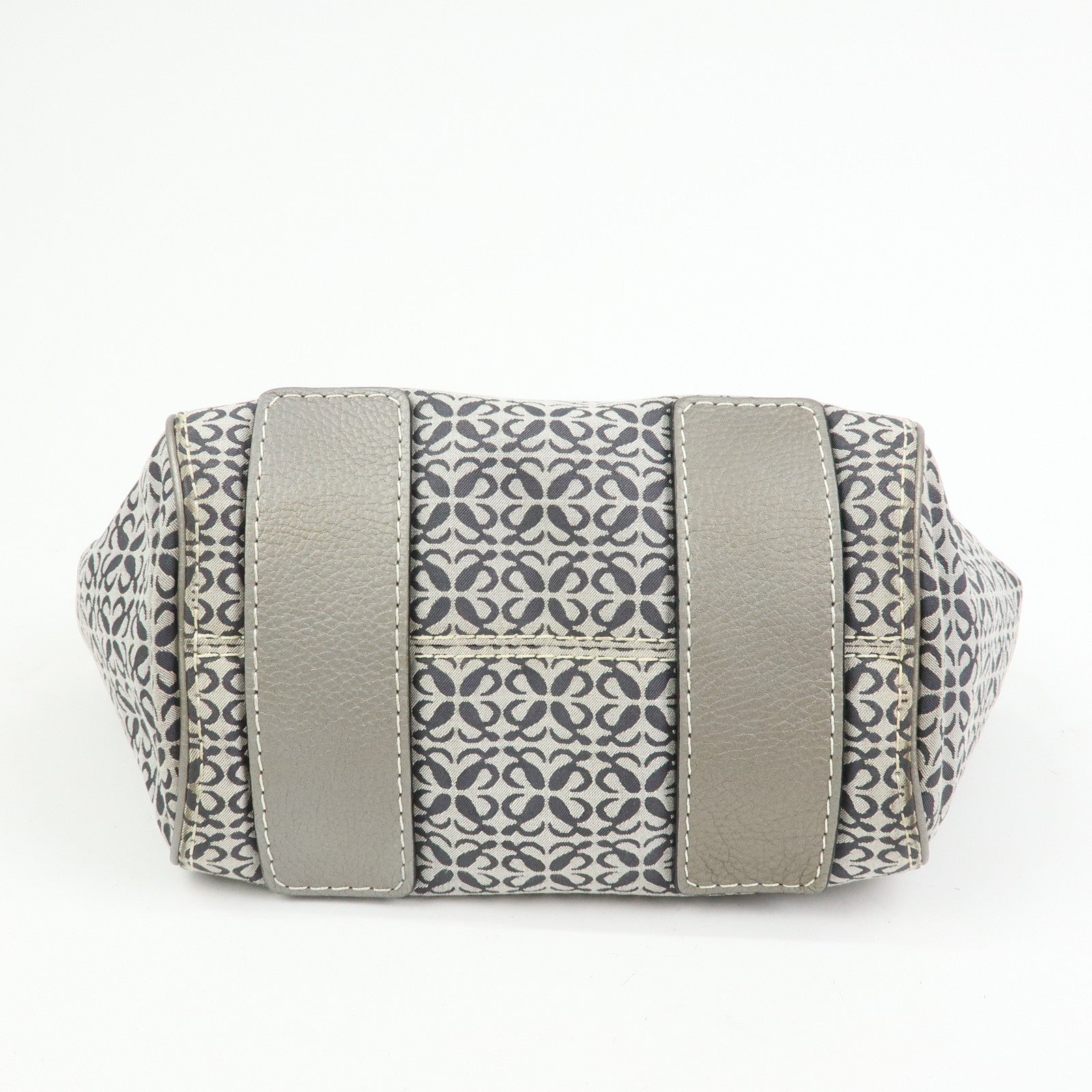 LOEWE New Road Line Repeat Anagram Canvas Calf Leather Hand Bag