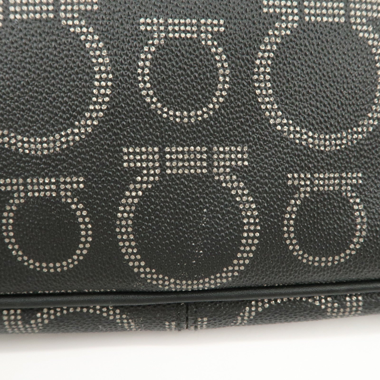 Ferragamo Gancini PVC Accessary Pouch Hand Bag Black