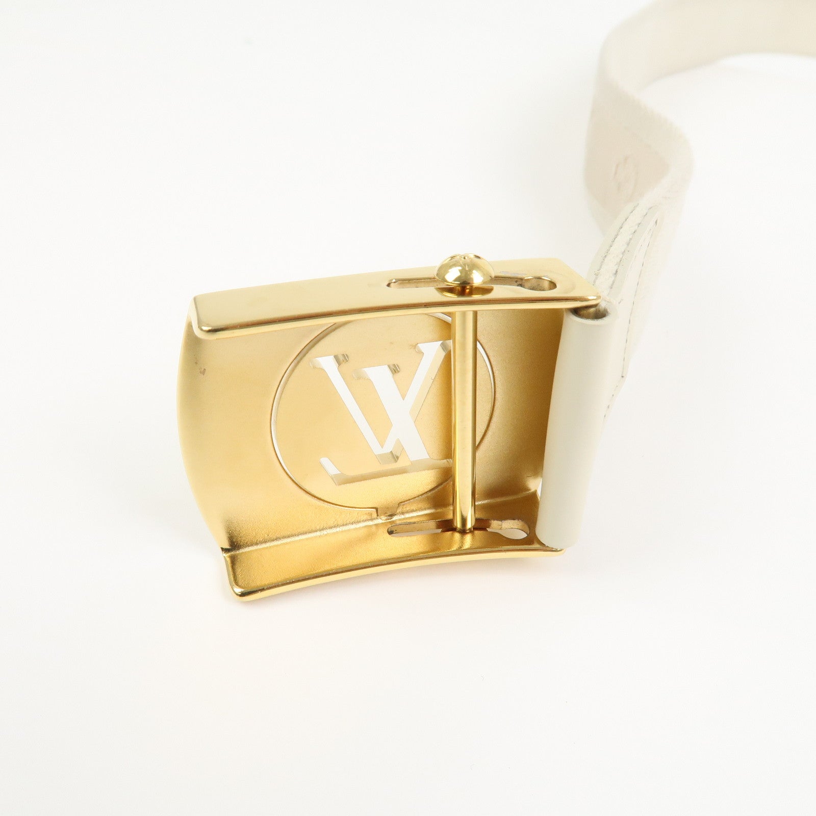 Louis Vuitton Ceinture Fortune Cotton Metal Belt Ivory M6973