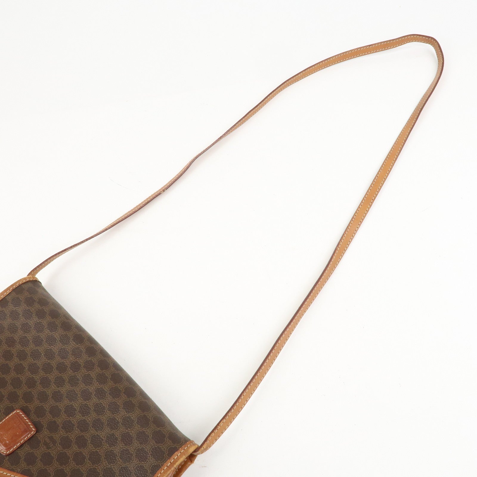 CELINE Macadam PVC Canvas Leather 2WAY Bag Shoulder Bag Brown