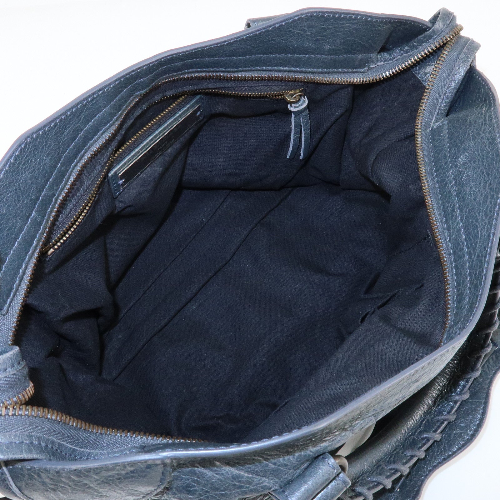 BALENCIAGA The City Leather 2Way Hand Bag Dark Gray 115748 Used
