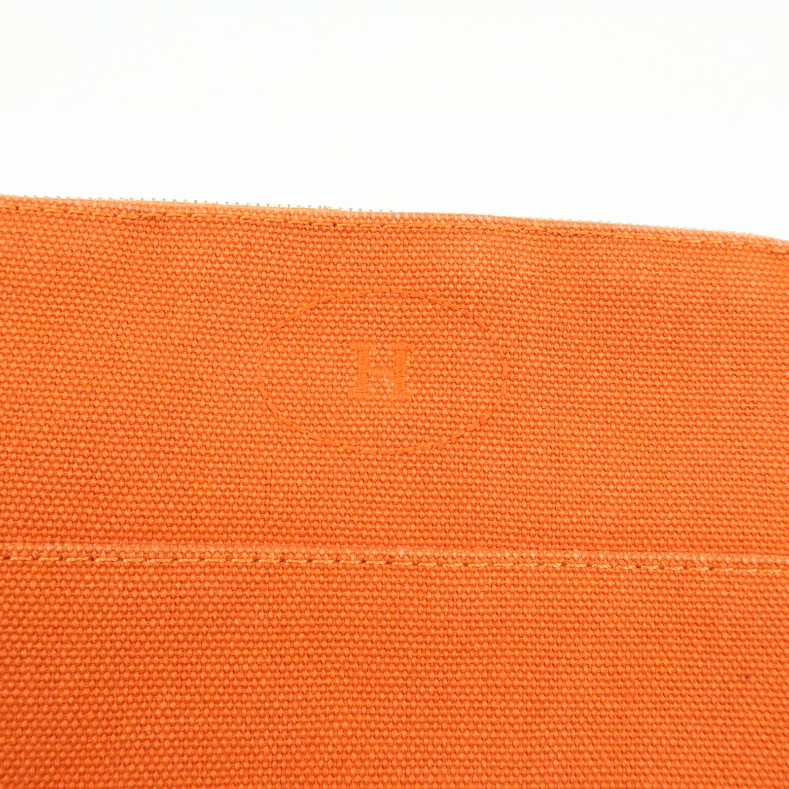 HERMES Bolide Pouch 20 Toile H Canvas Pouch Cosmetic Pouch Orange