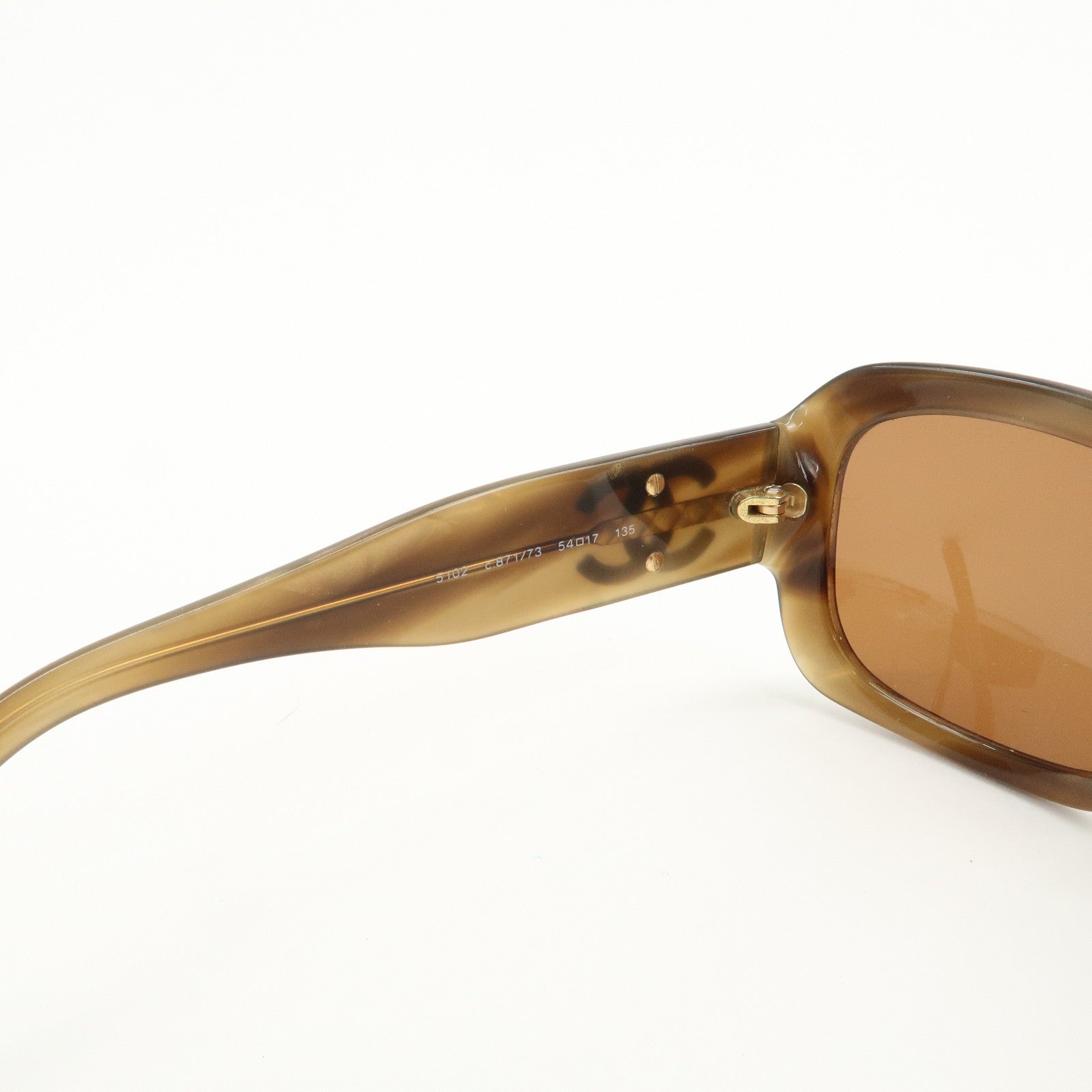 CHANEL Plastic Sunglasses Brown 5102 c.871/73 54□17 135