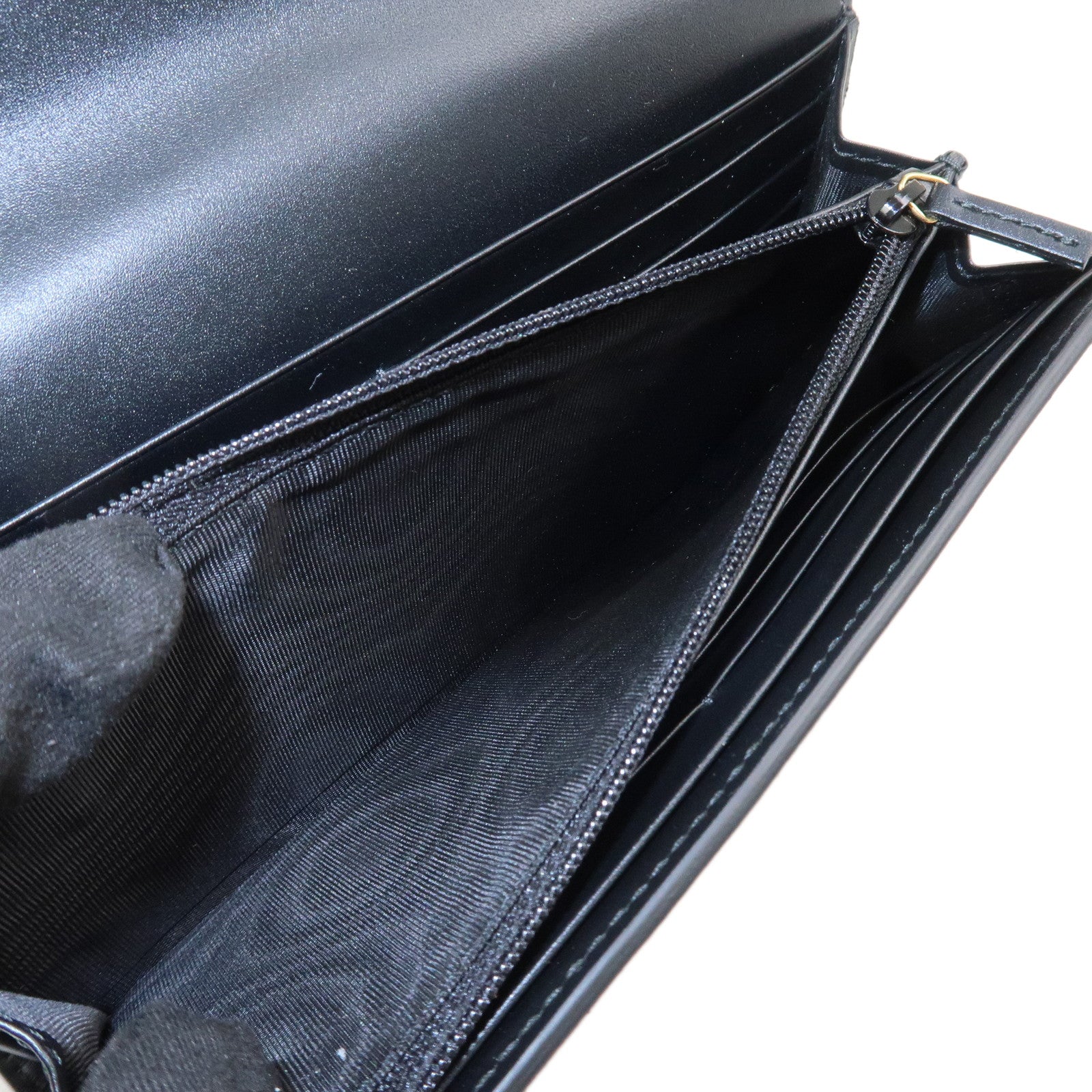 GUCCI Guccissima Interlocking G Long Wallet Black 369663