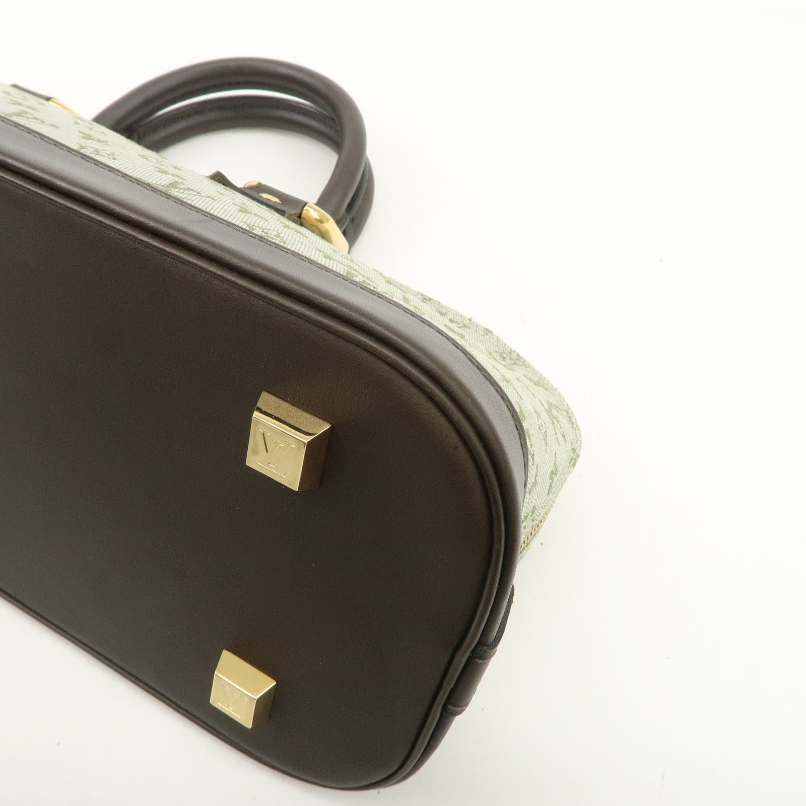 Louis Vuitton Monogram Mini Canvas Alma Long Hand Bag Khaki M92206 Used