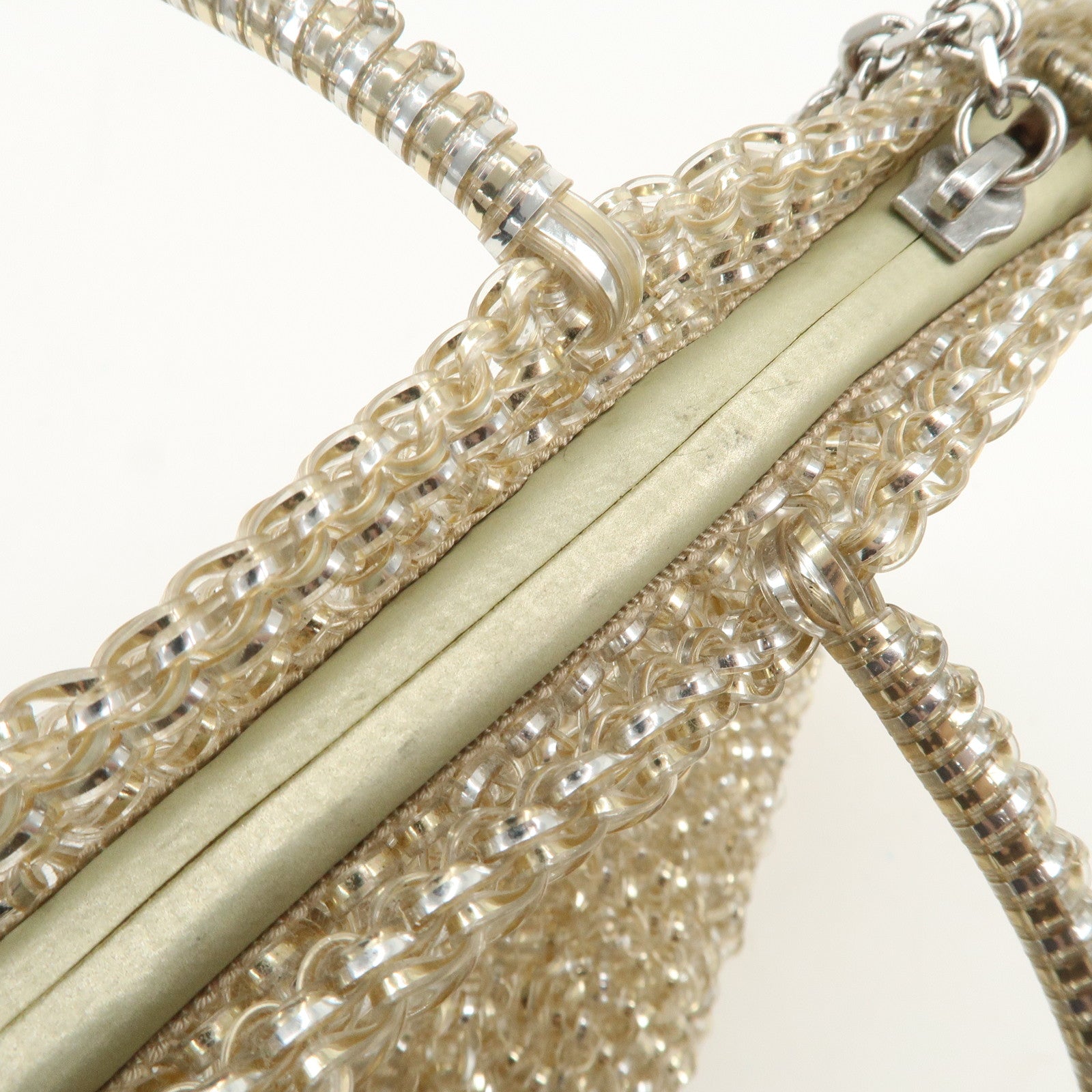 ANTEPRIMA PVC 2Way Bag Hand Bag Chain Shoulder Bag Champagne Gold