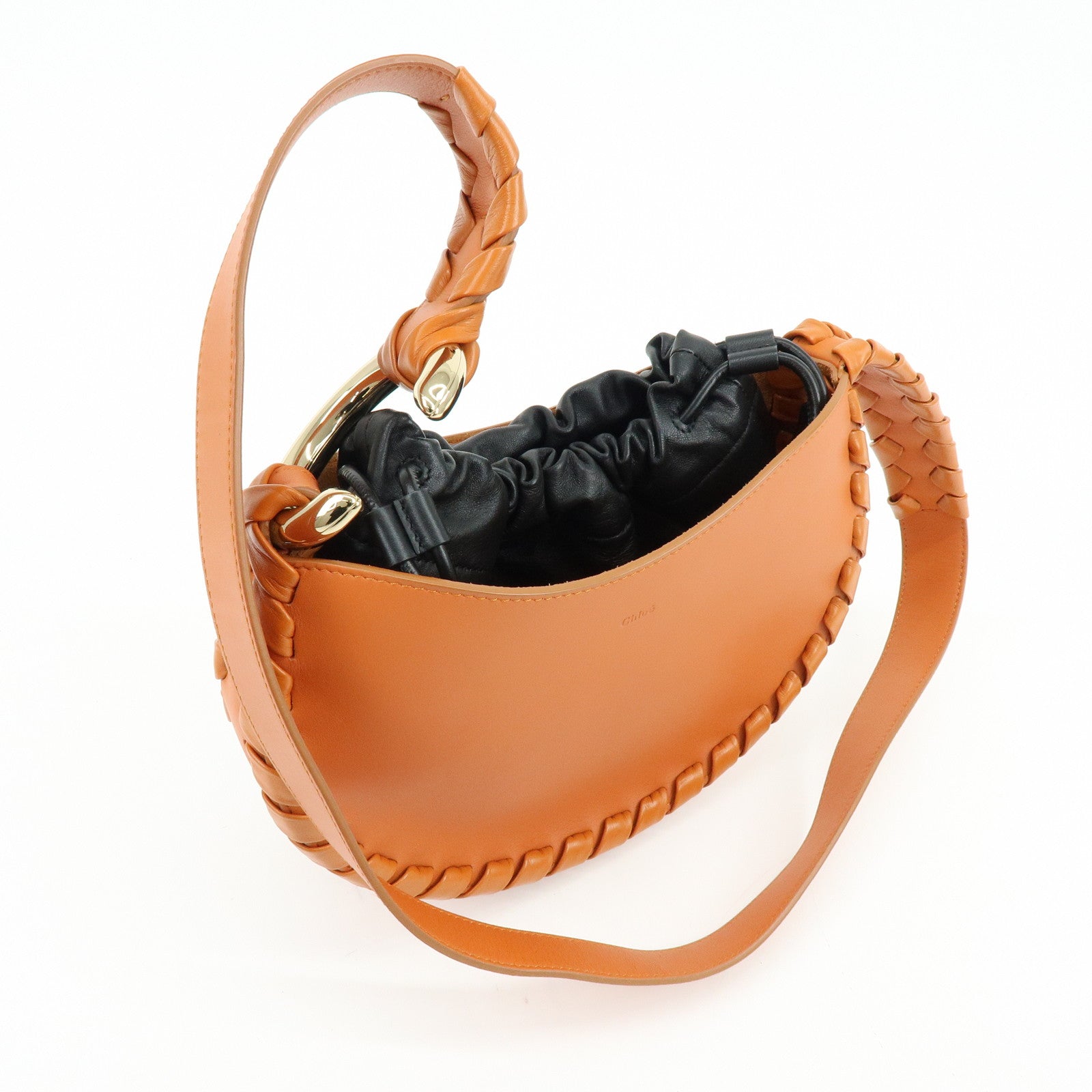 Chloe Mate Leather Shoulder Bag Crossbody Bag Orange