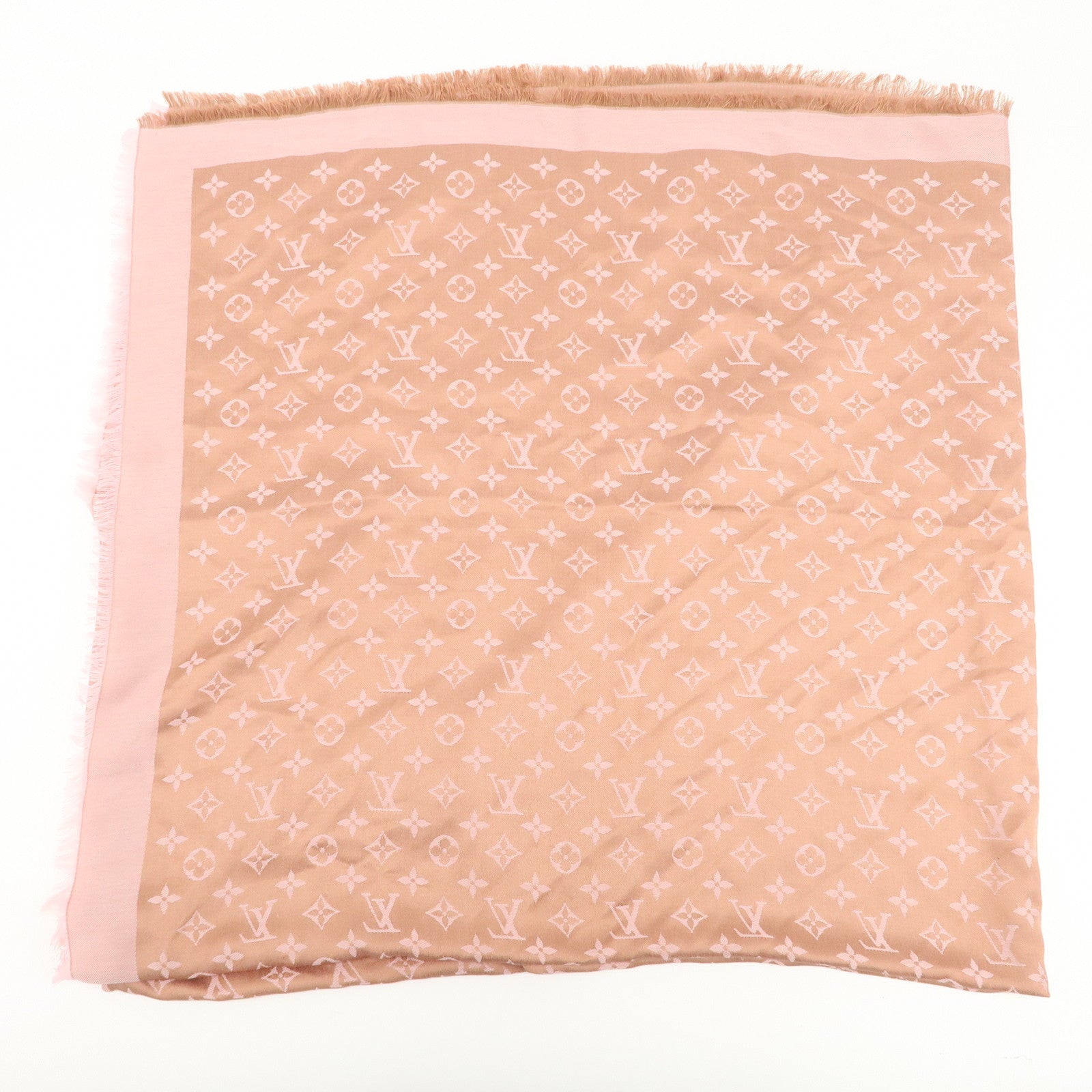 Louis Vuitton Shawl Monogram Neo Denim Silk 100% Wool Scarf M70642