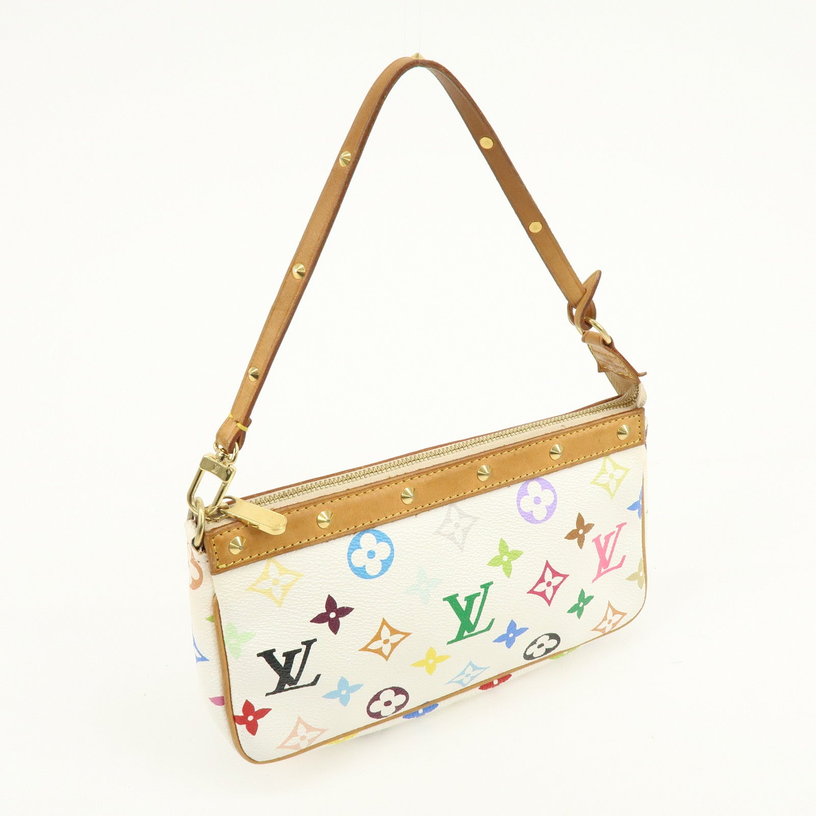 Louis Vuitton Monogram Multicolor Pochette Accessoires Blanc M92649