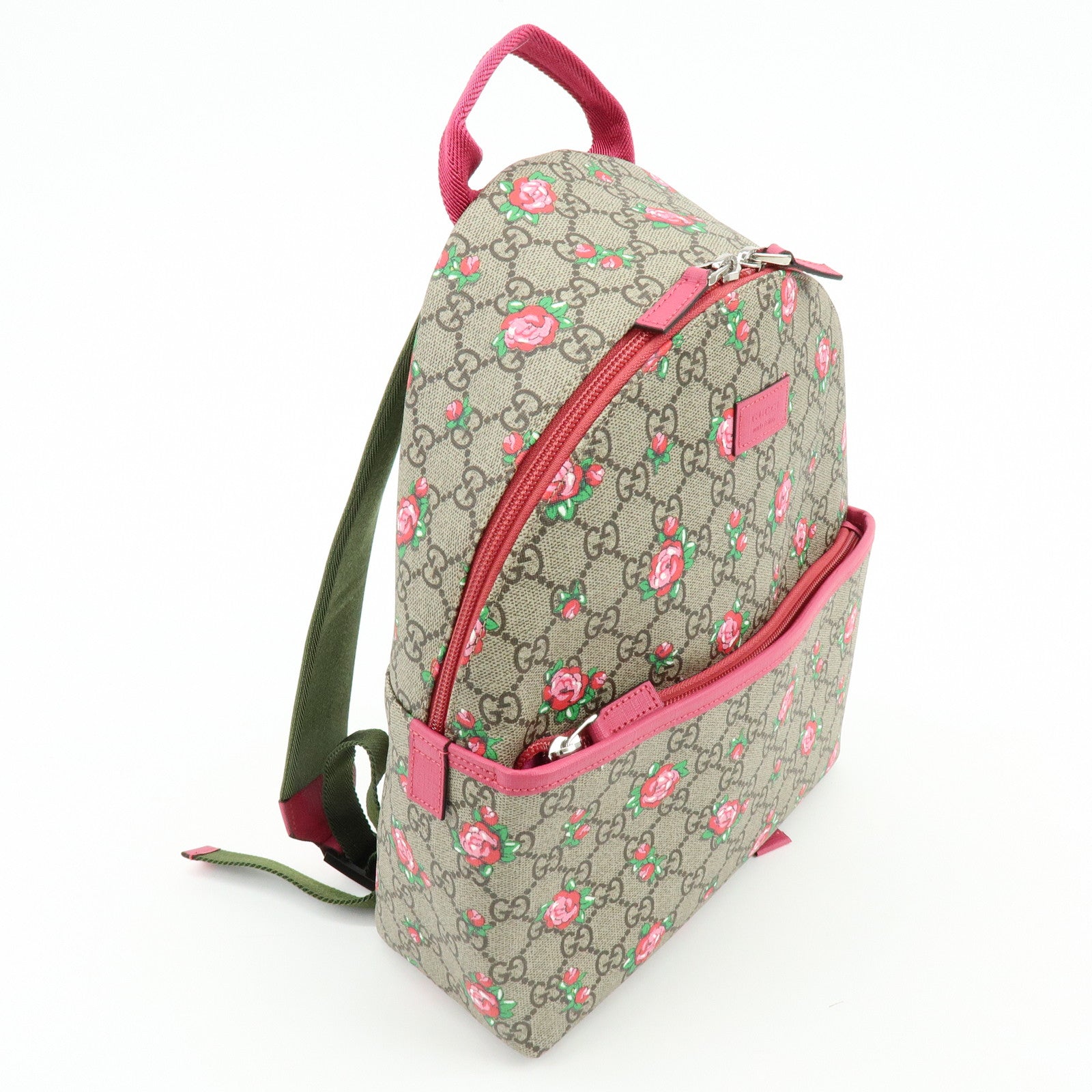 GUCCI Children’s GG Supreme Rose Heart Backpack Beige Pink 271327