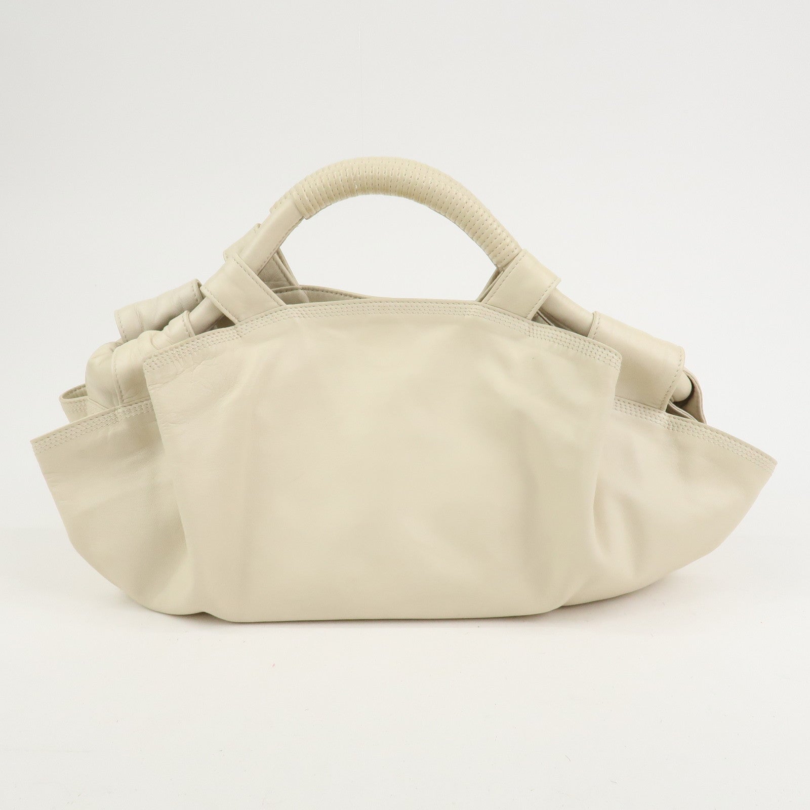 LOEWE Anagram Logo Nappa Aire Leather Hand Bag Ivory