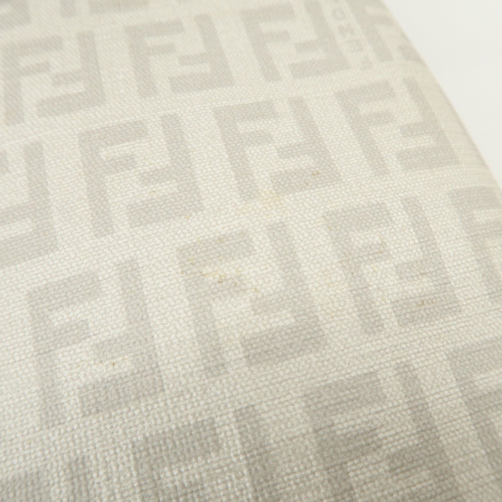 FENDI Zucchino PVC Leather Shoulder Bag Crossbody Bag White 8BT075