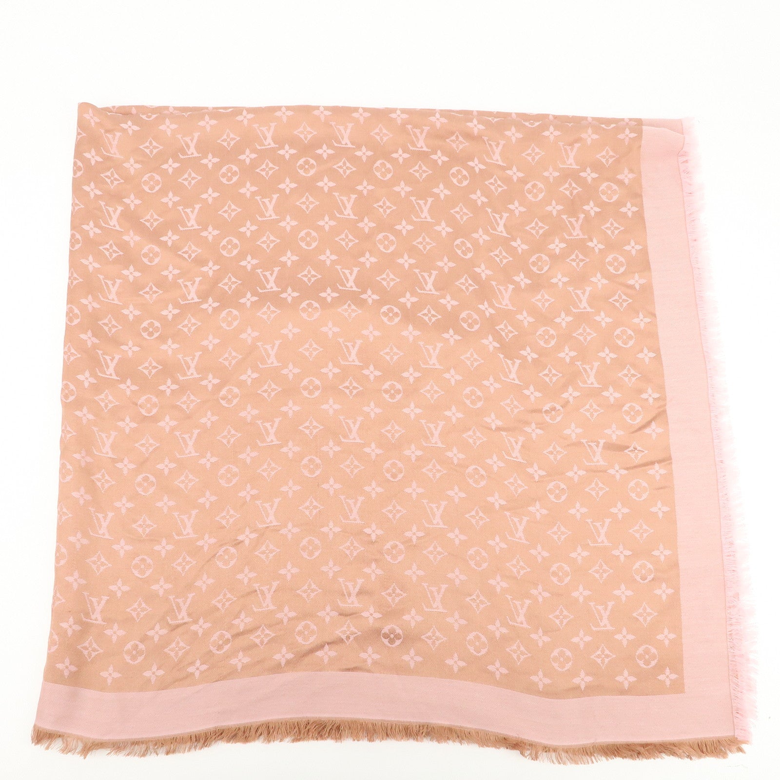 Louis Vuitton Shawl Monogram Neo Denim Silk 100% Wool Scarf M70642