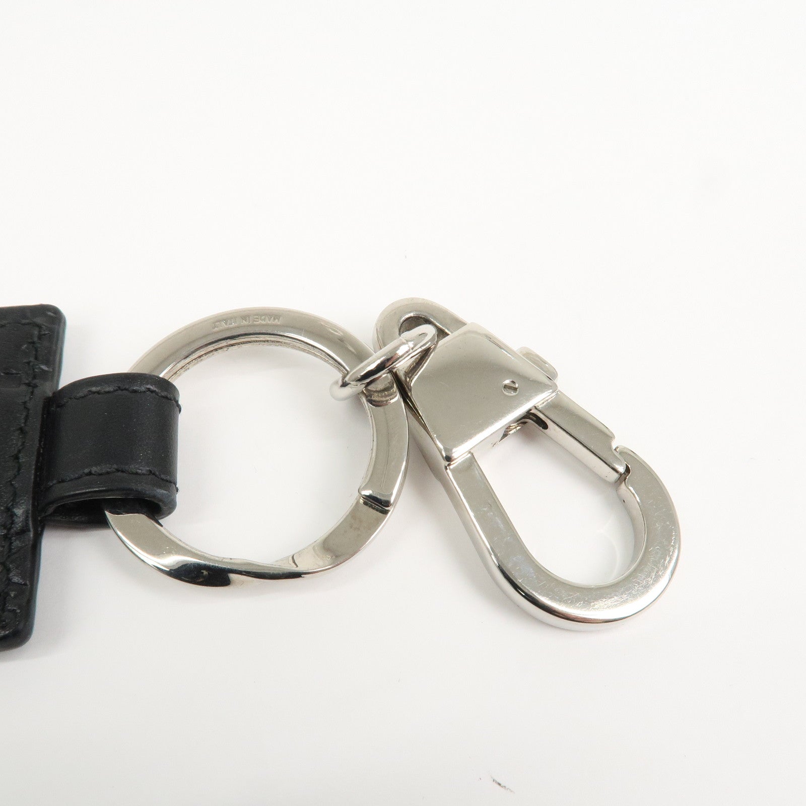 GUCCI Guccissima Dorian Leather Bag Key charm Black 479136