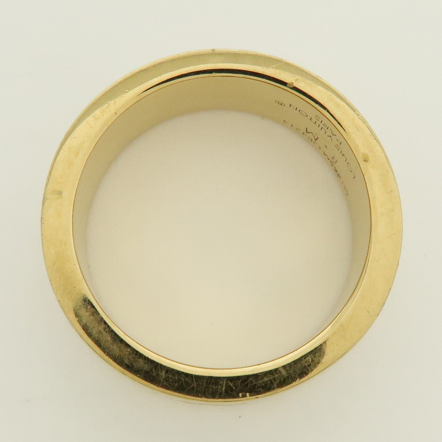 Louis Vuitton Nanogram Enamel Metal Ring Size M Gold M1565